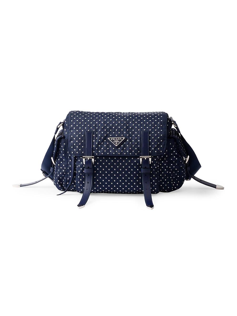 Womens Re-nylon Shoulder Bag With Studs Product Image
