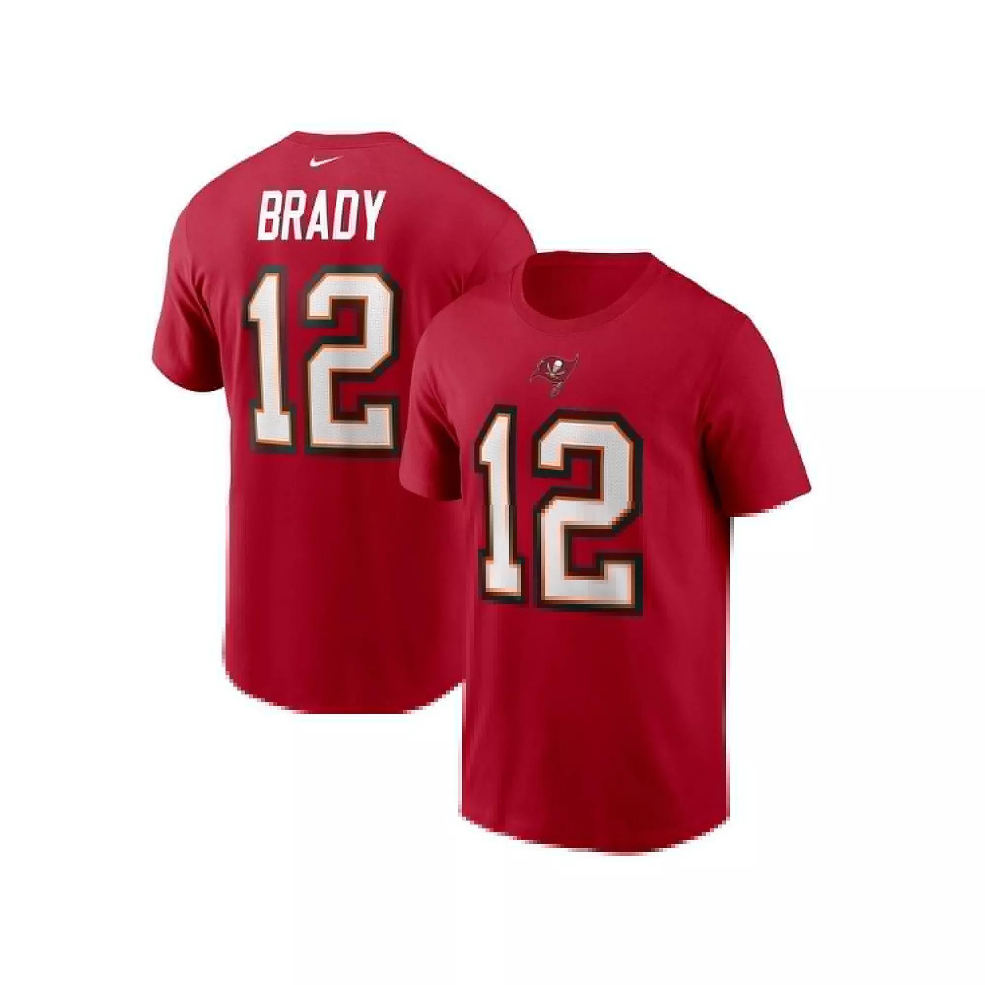 Men's Nike Tom Brady Red Tampa Bay Buccaneers Name & Number T-Shirt,  Product Image