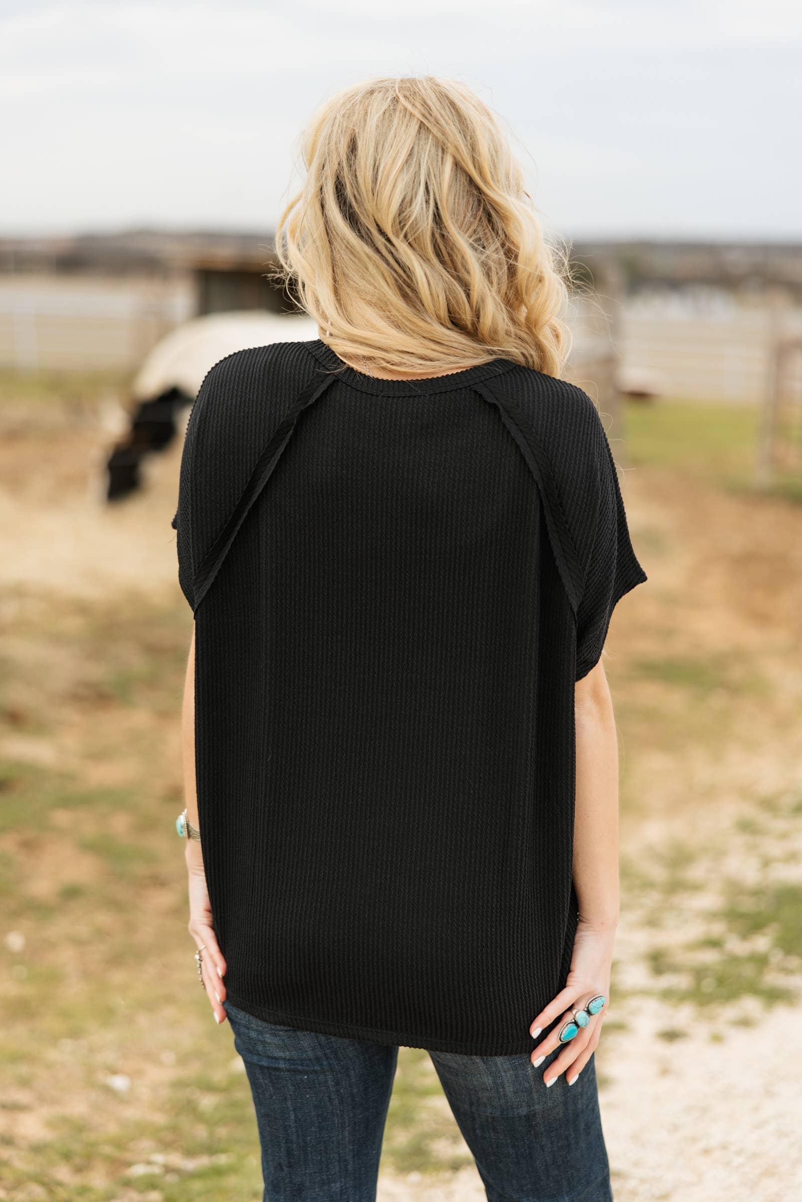 Knit Poncho Top: Navy Product Image