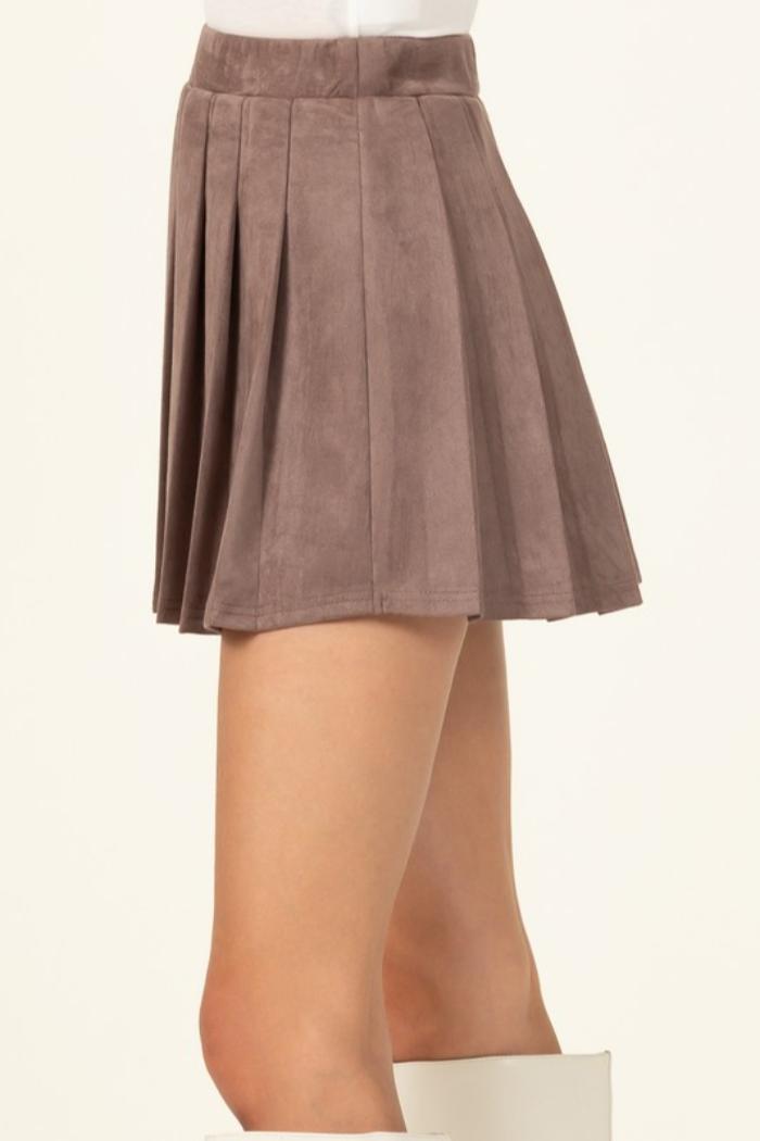 LOVE POEM FAUX SUEDE TENNIS SKIRT Product Image