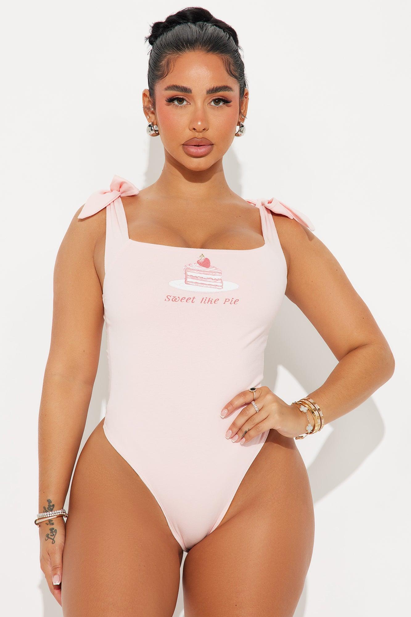 The Sweetest Cherry Pie Bodysuit - Pink Product Image