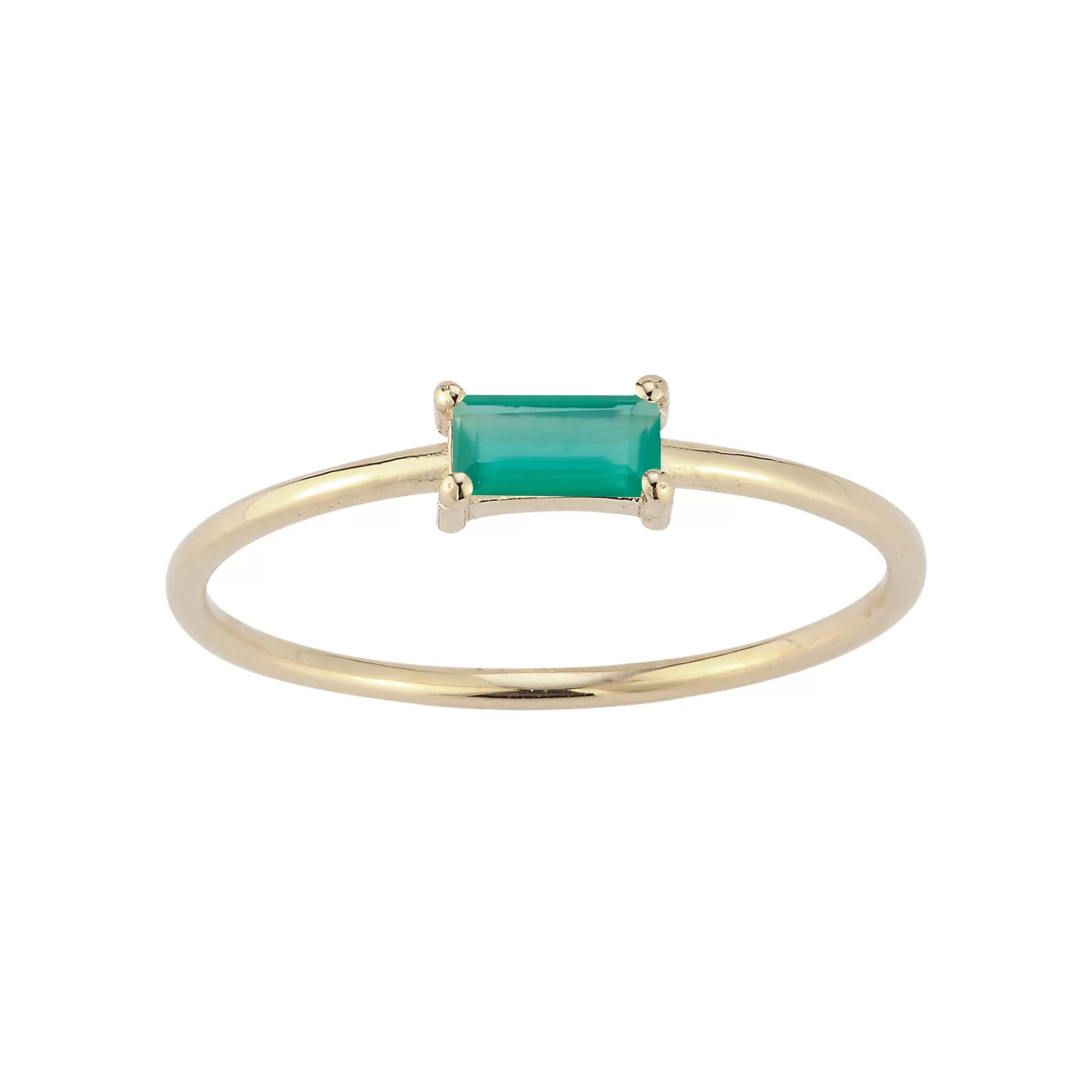 LUMINOR GOLD 14k Gold Green Onyx Ring, Women's, Size: 7 Product Image