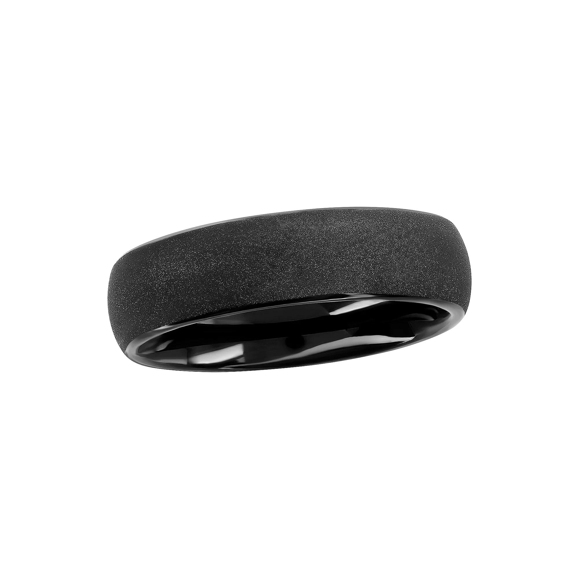 Men's Metallo 6mm Tungsten Matte Black Plated Ring,  Product Image