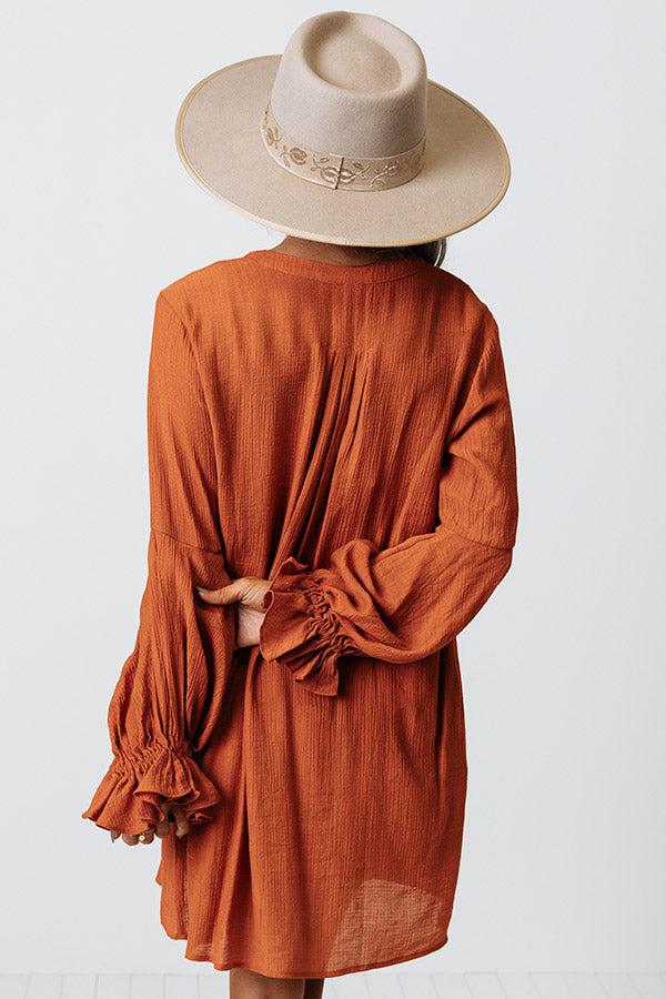 Patio In Paris Shift Dress In Rust Product Image