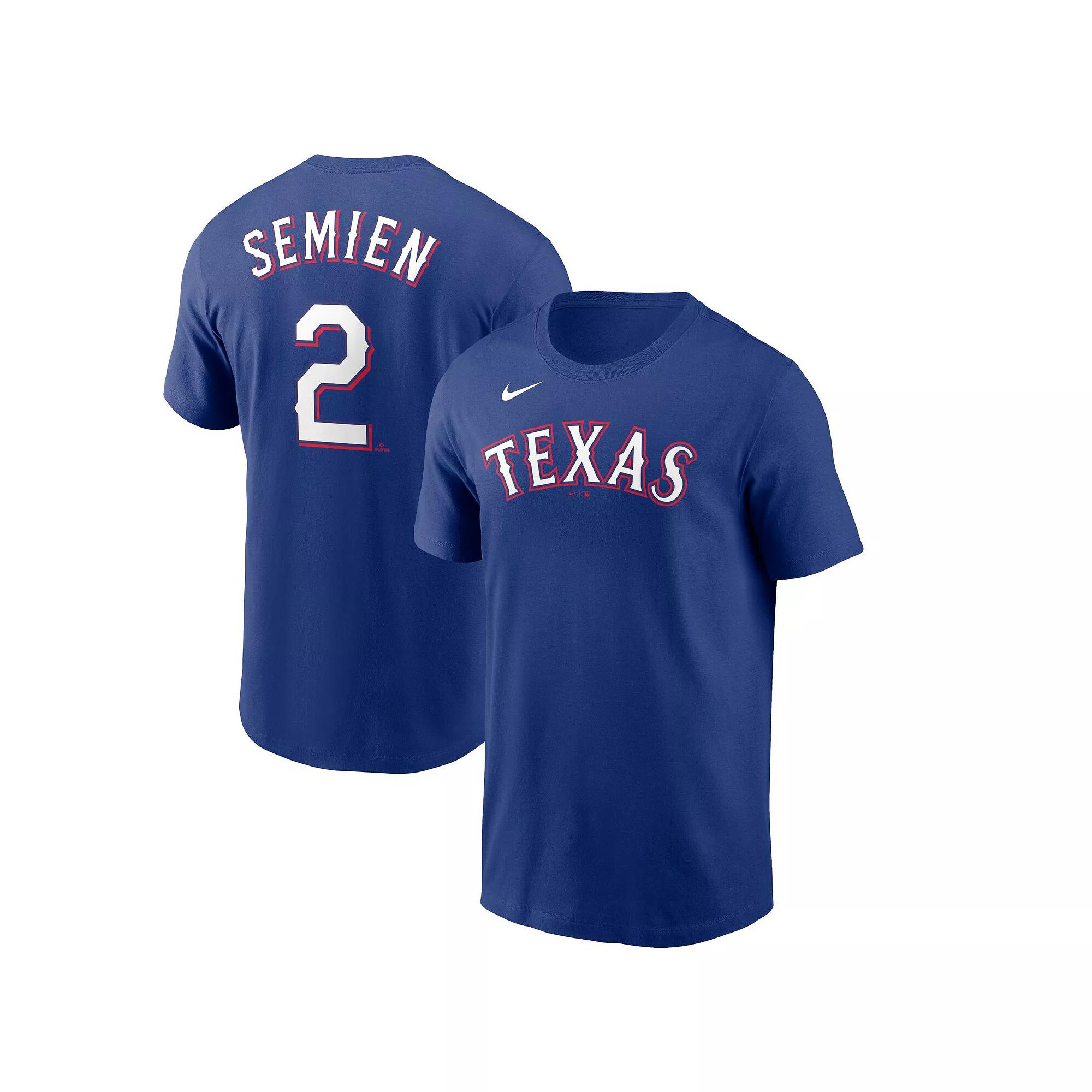 Men's Nike Marcus Semien Royal Texas Rangers Name & Number T-Shirt,  Product Image