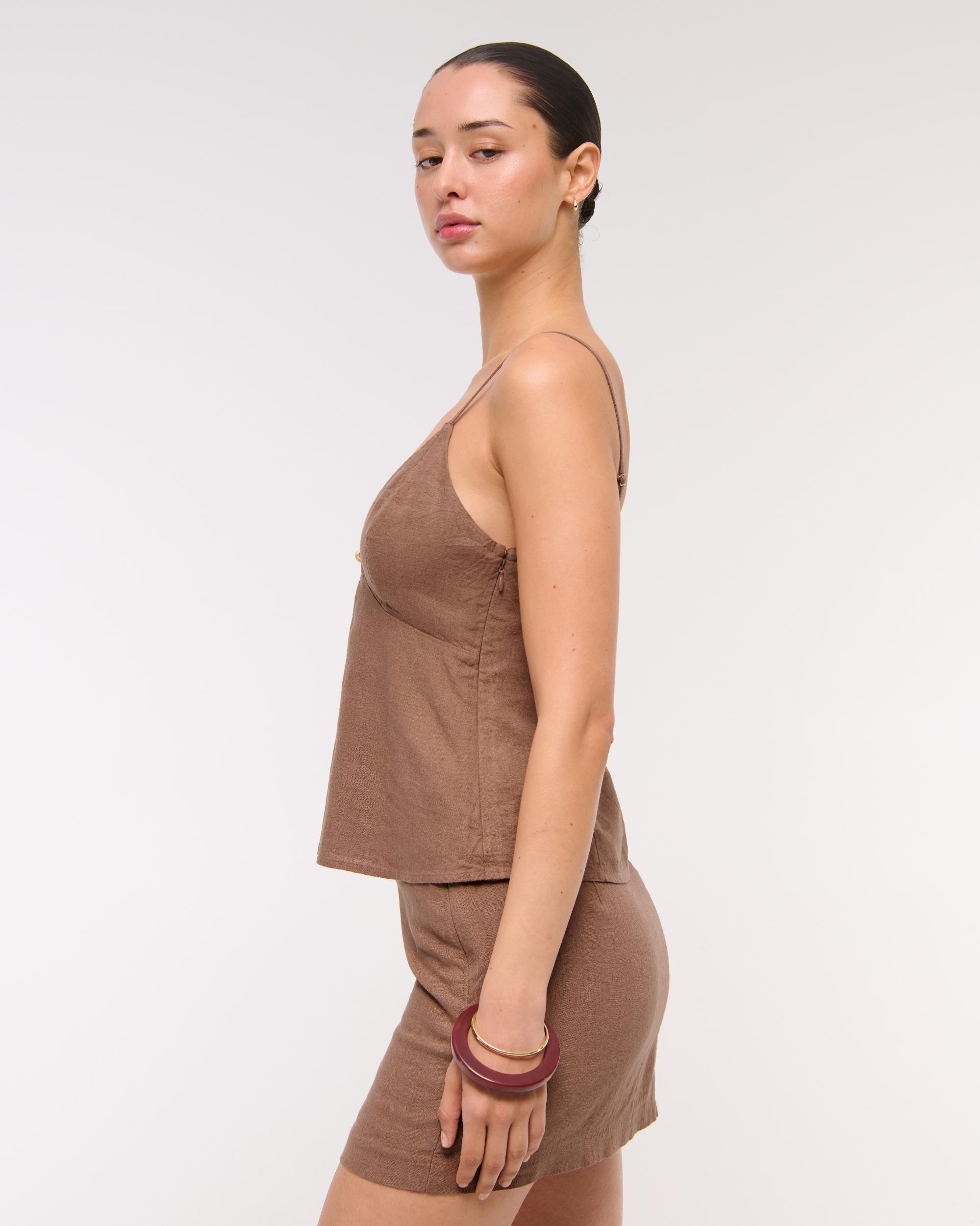 Linen-Blend Beaded Cami Product Image