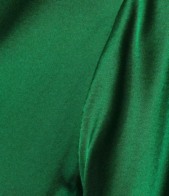 Antonio Melani Violet Silk Notch Collar V-Neck Long Blouson Sleeve Blouse Product Image