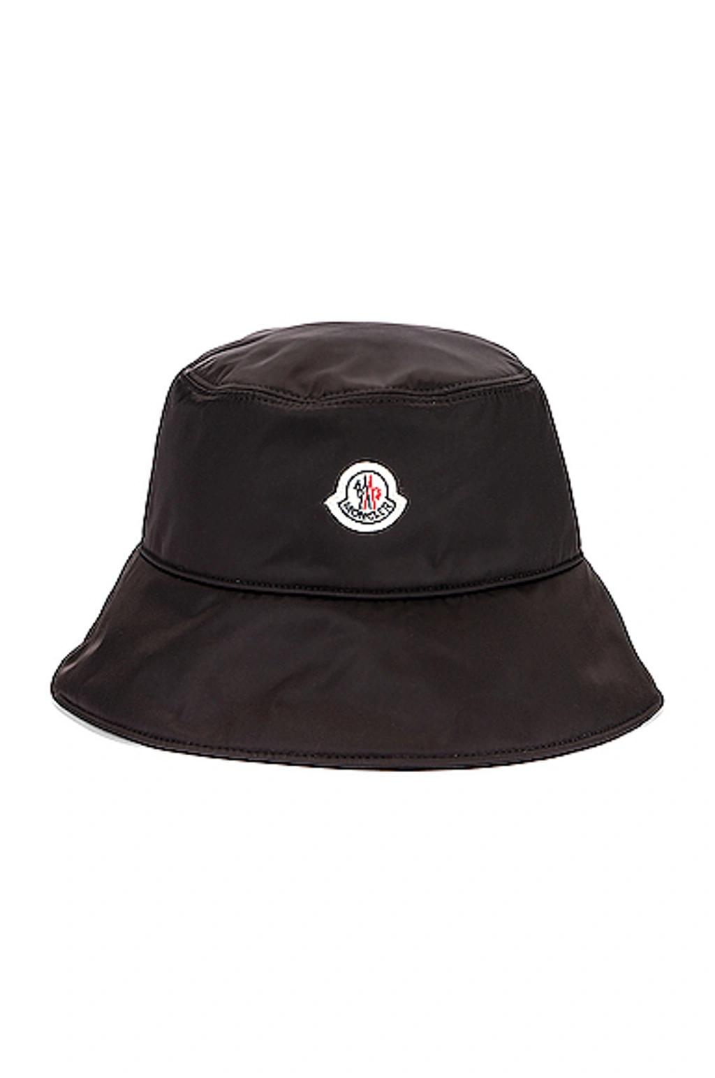 MONCLER Cotton Blend Bucket Hat Accessories In Black Product Image