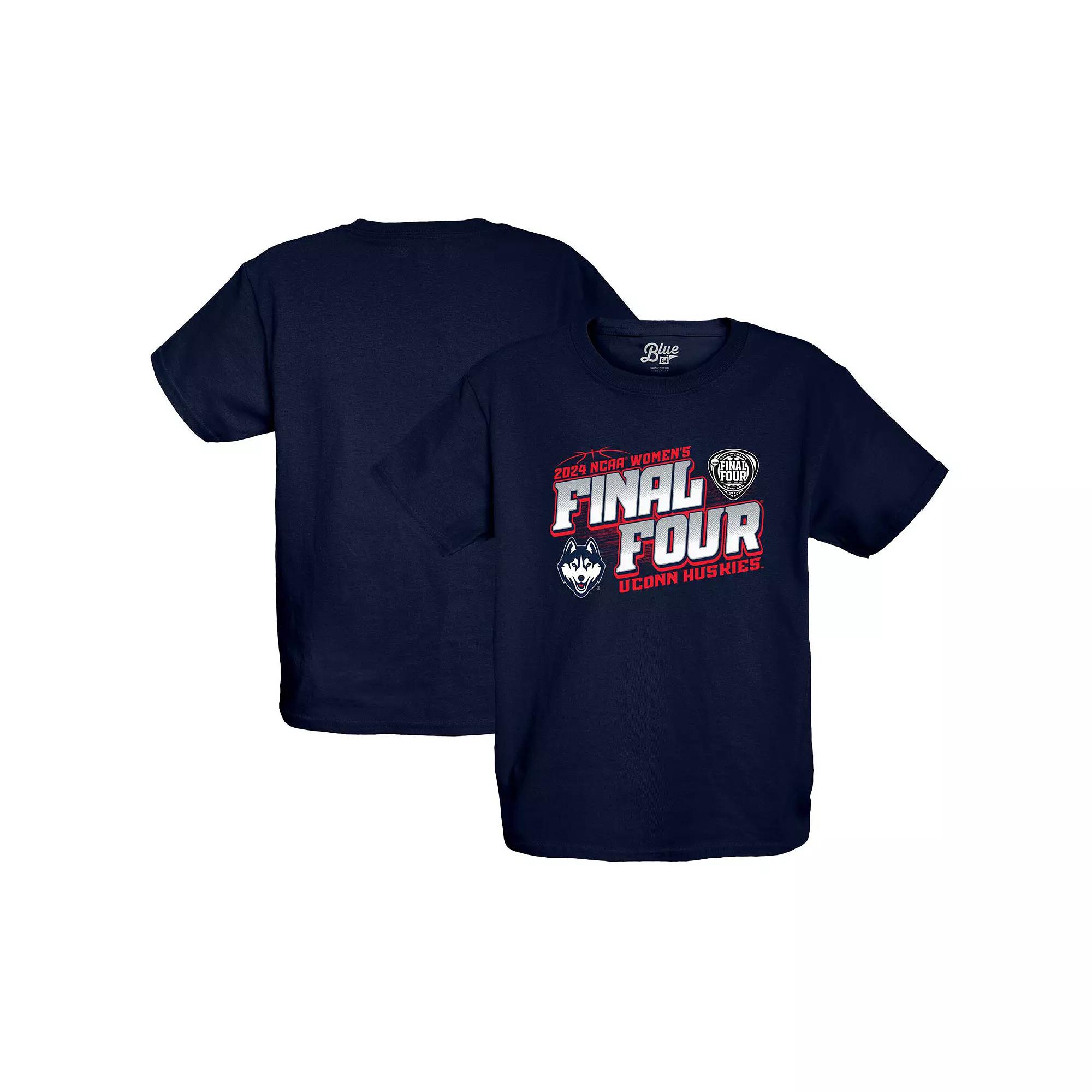 Youth Blue 84 Navy UConn Huskies 2024 NCAA Women's Basketball Tournament March Madness Final Four T-Shirt, Girl's, Size: YTH Small Product Image