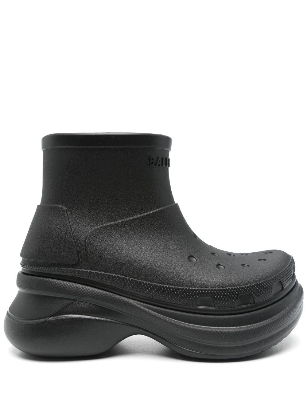 BALENCIAGA Crocs Bootie Rubber Ankle Boots In Black Product Image