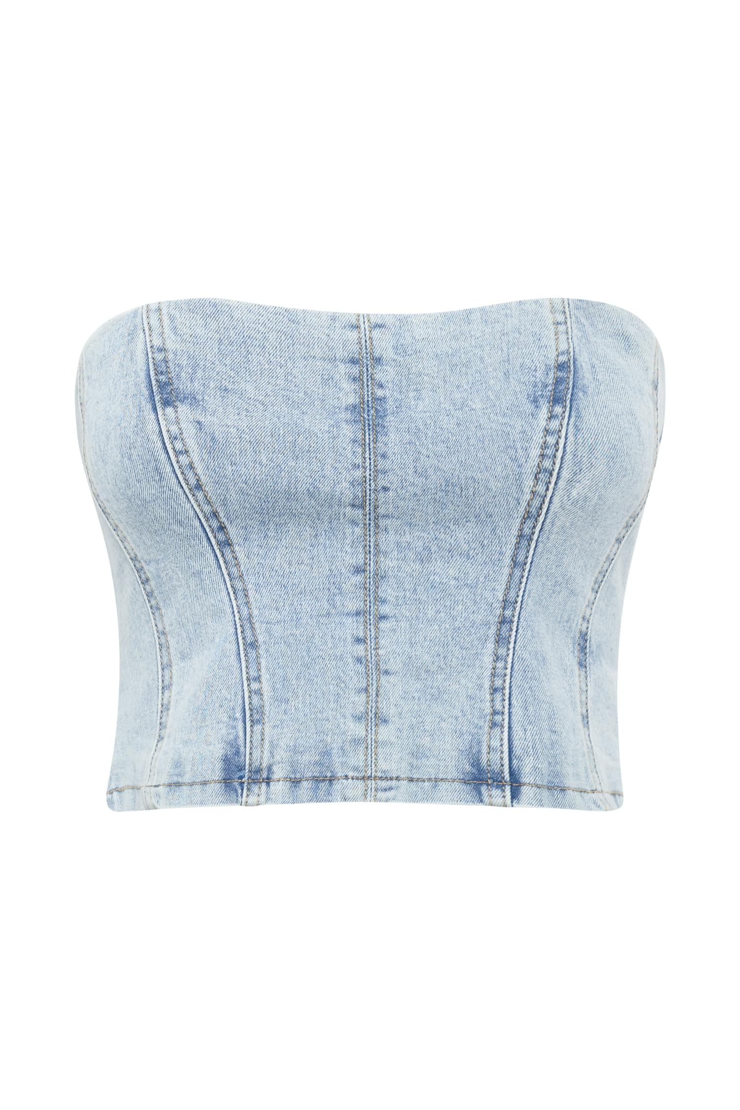 Jordana Denim Tube Top - Light Blue Product Image