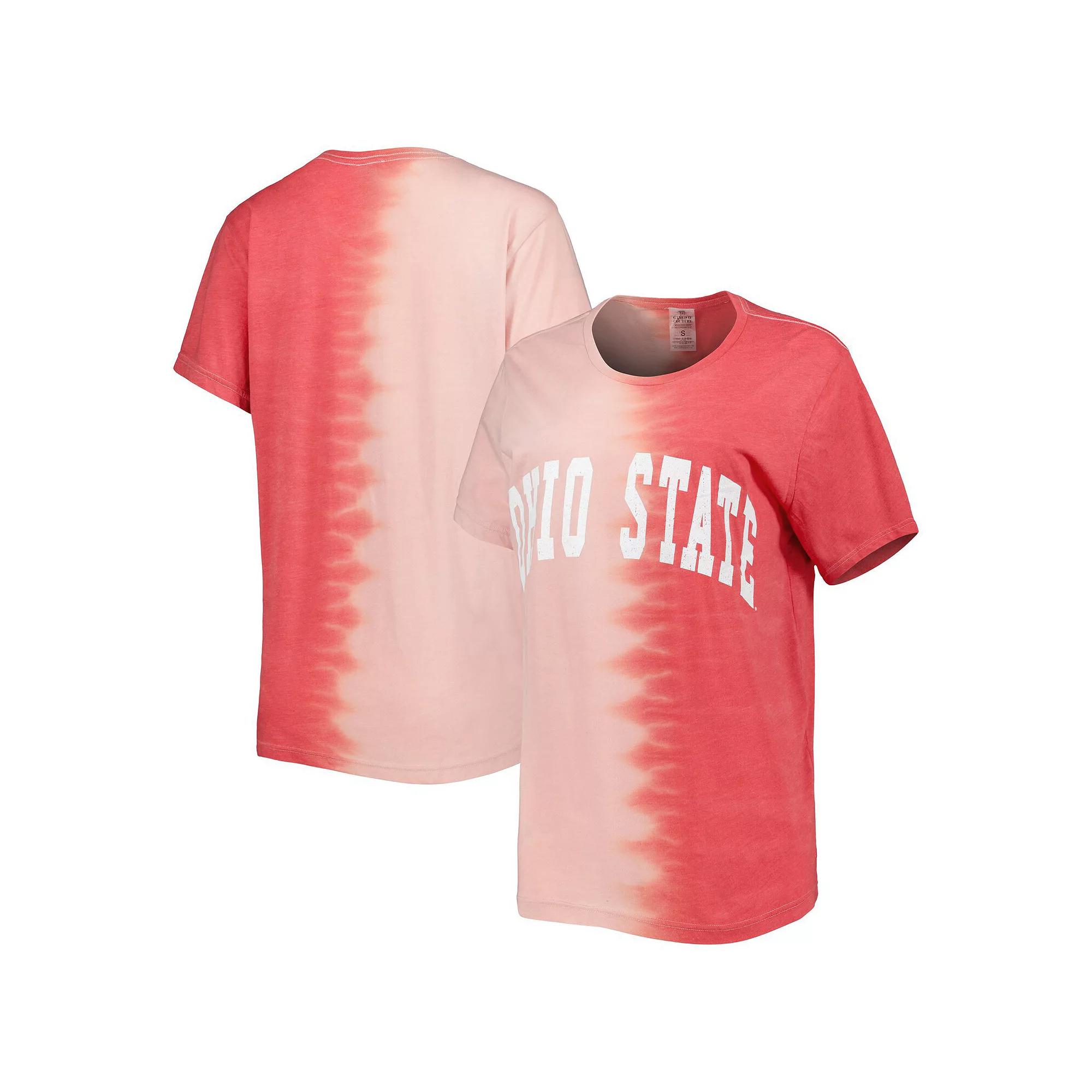 Women's Gameday Couture Scarlet Ohio State Buckeyes Find Your Groove Split-Dye T-Shirt, Size: Medium, Red Product Image