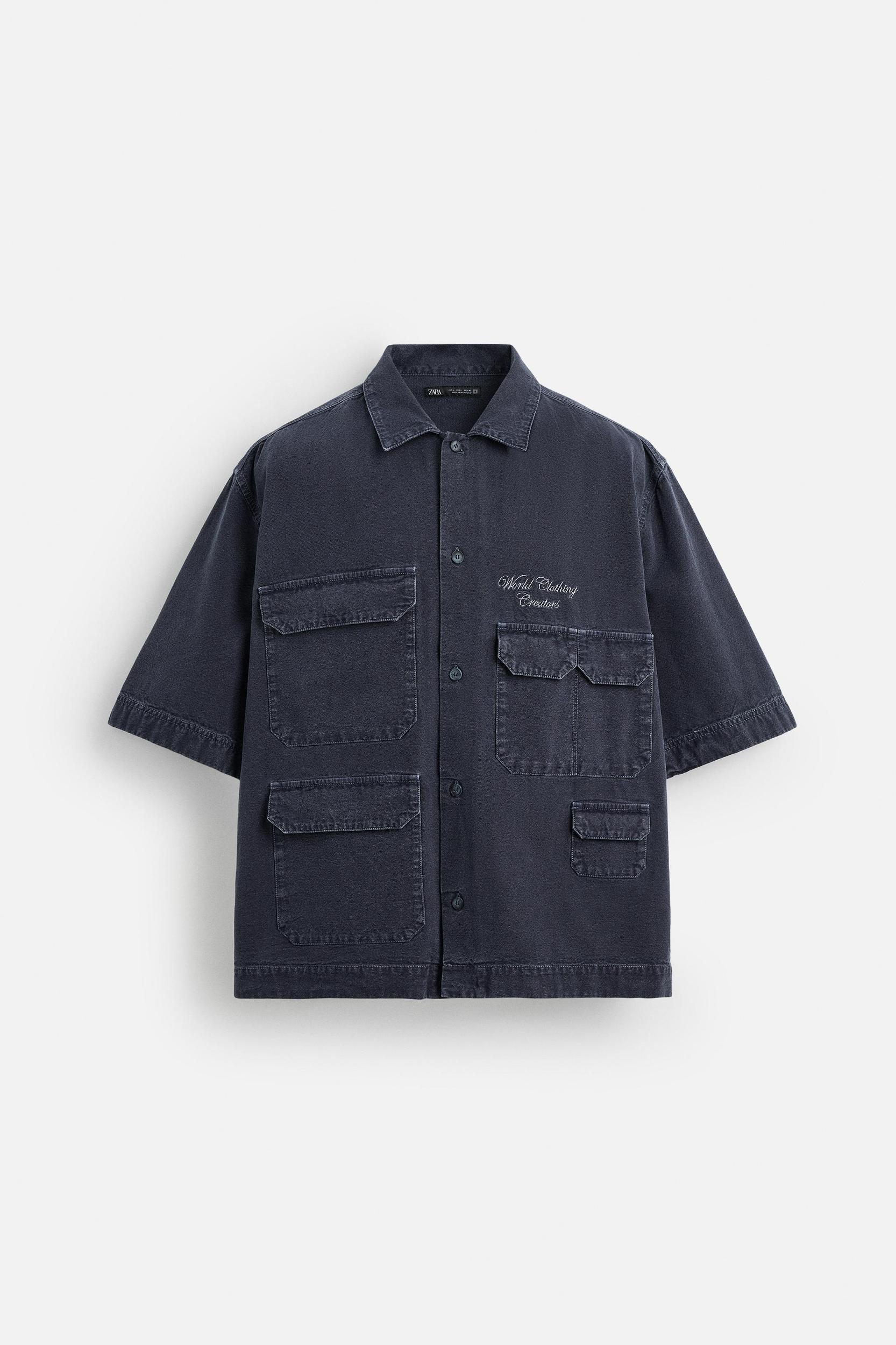 EMBROIDERED UTILITY POCKET SHIRT Product Image