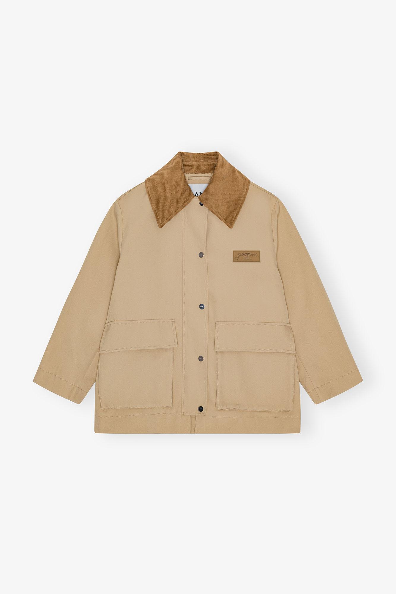 Camel Twill Midi Jacket Product Image