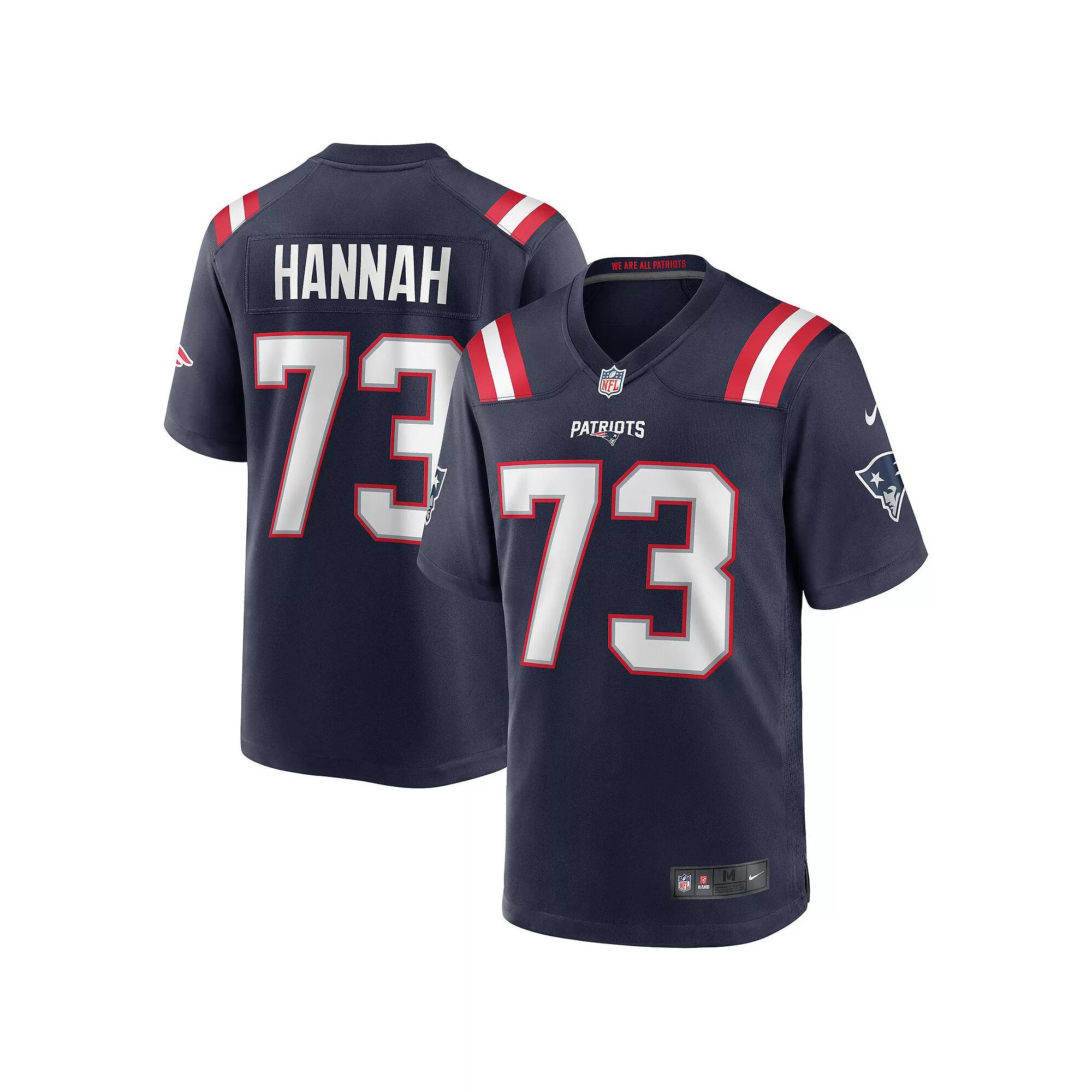 Men's Nike John Hannah Navy New England Patriots Game Retired Player Jersey,  Product Image
