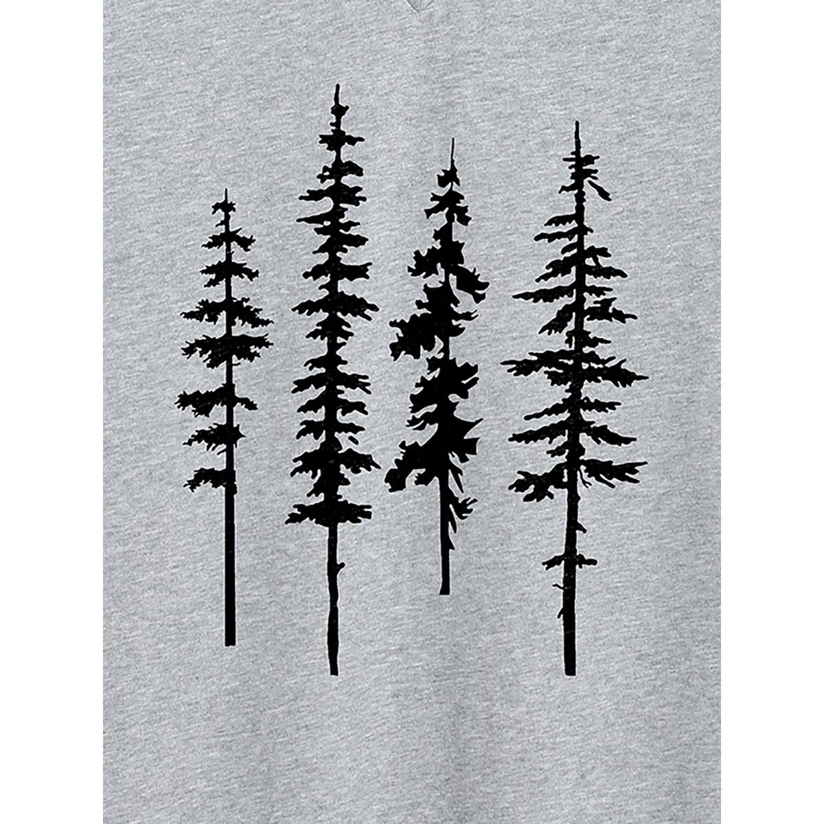 Plus Size Into The Forest Deep V-Neck T-Shirt Mediumgray Women Non Art&design V-neck Everyday-Casual T-shirts BloomChic 18-20/2X Product Image