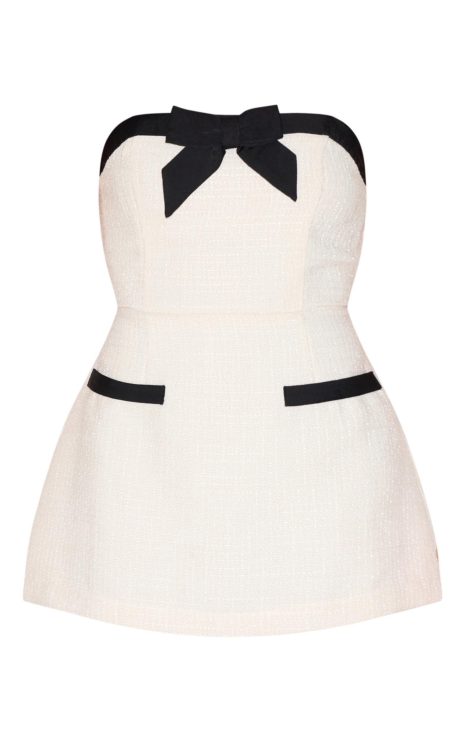 Petite White Jacquard Bandeau Romper Product Image