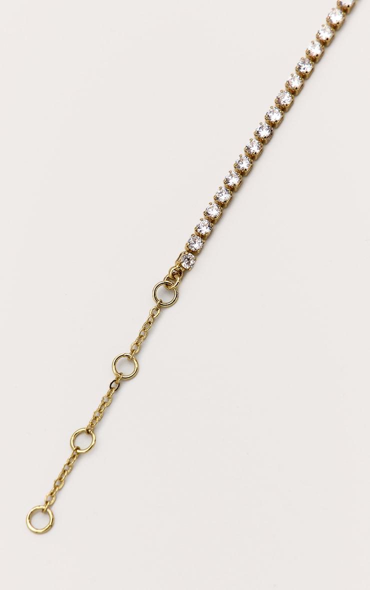 Real Gold Plated Diamante Tennis Bracelet Product Image