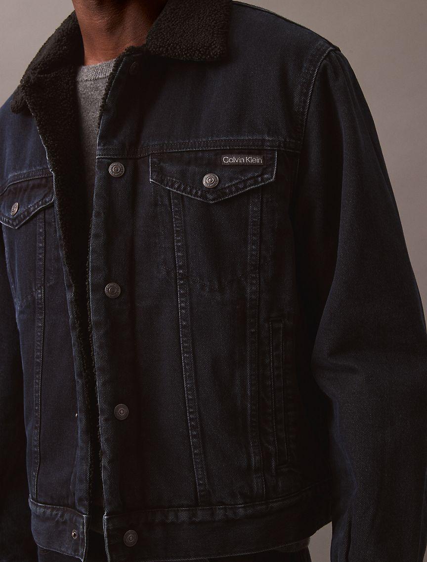 90s Sherpa Denim Trucker Jacket Product Image