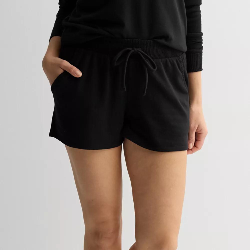 Women's Sonoma Goods For Life® Knit Pajama Shorts, Size: Small, Pitch Black Product Image