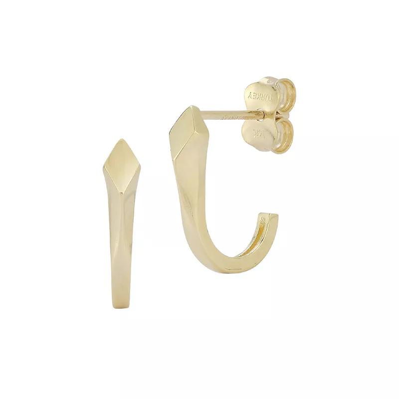 LUMINOR GOLD 14k Gold J Stud Earrings, Women's Product Image
