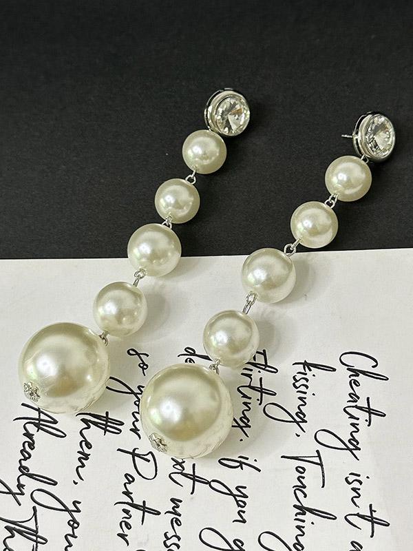 Beaded Geometric Shiny Earrings Accessories Product Image