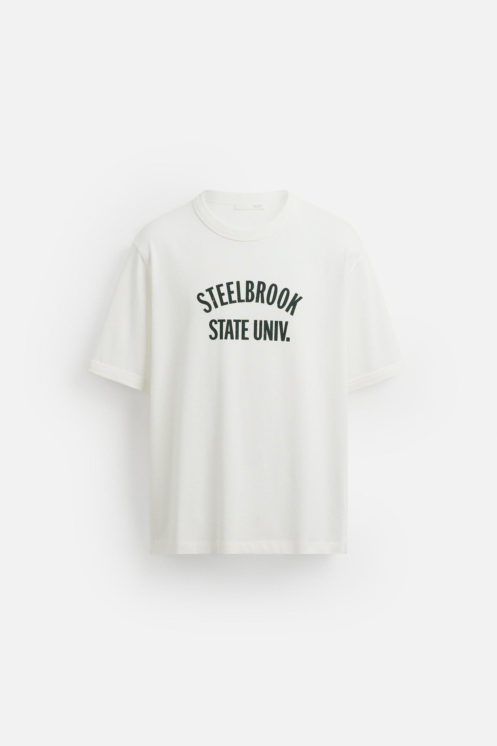 RIBBED TEXT T-SHIRT Product Image