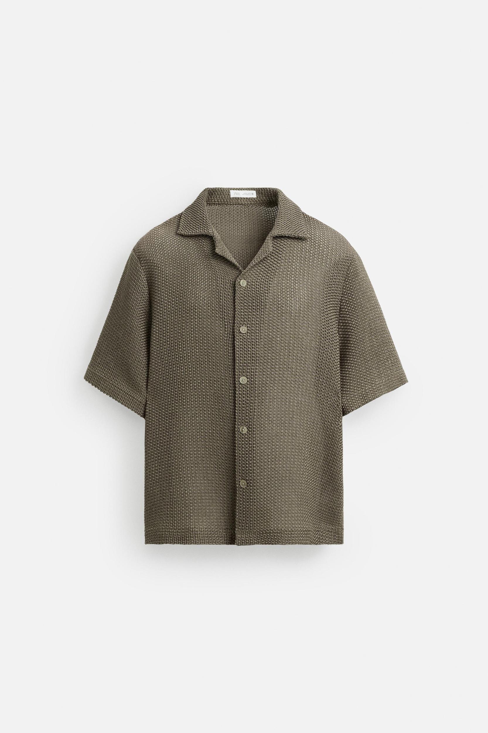 OPEN WEAVE TEXTURED SHIRT Product Image