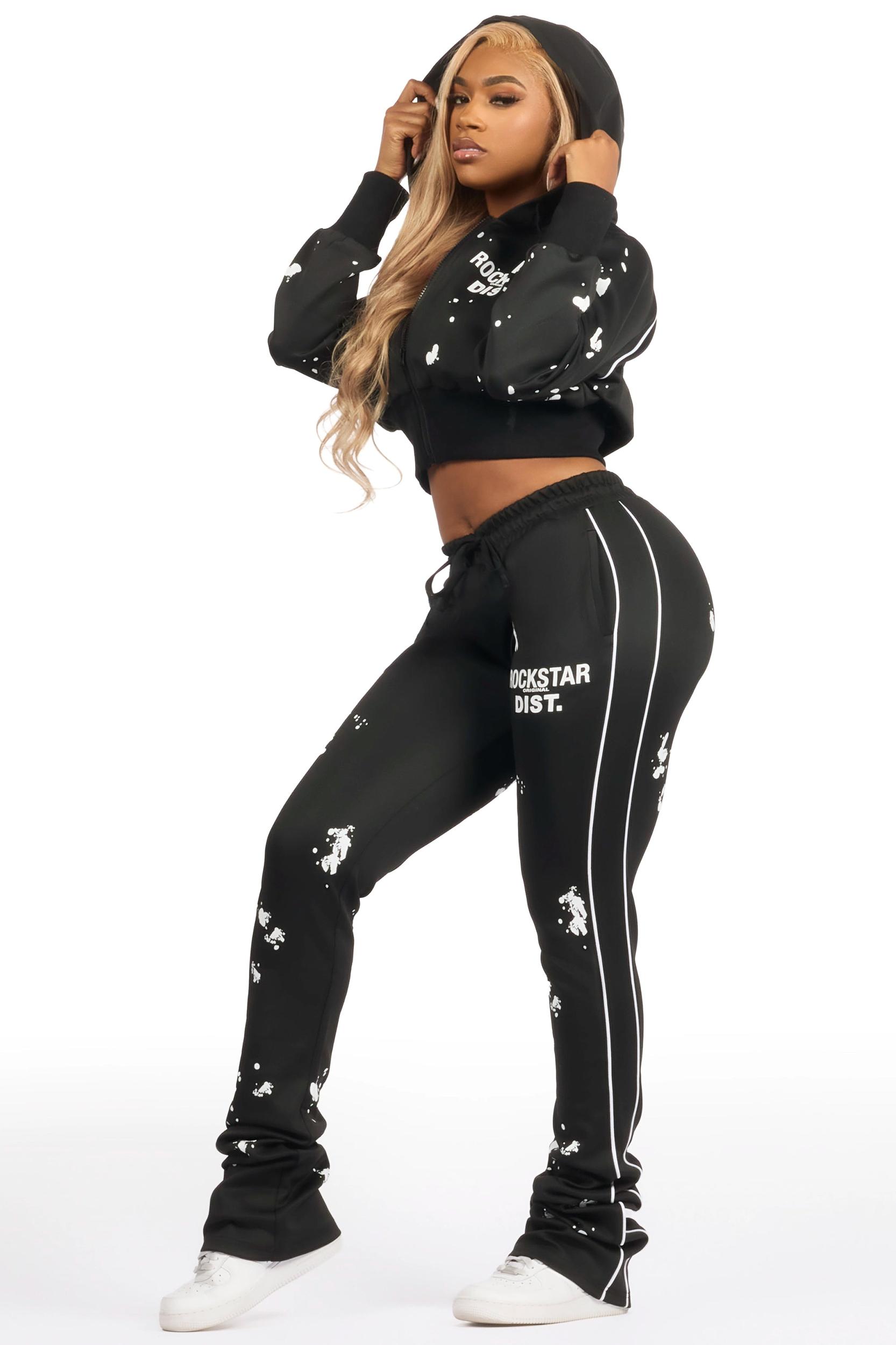 Maxine Black Tricot Stacked Trackset Female Product Image