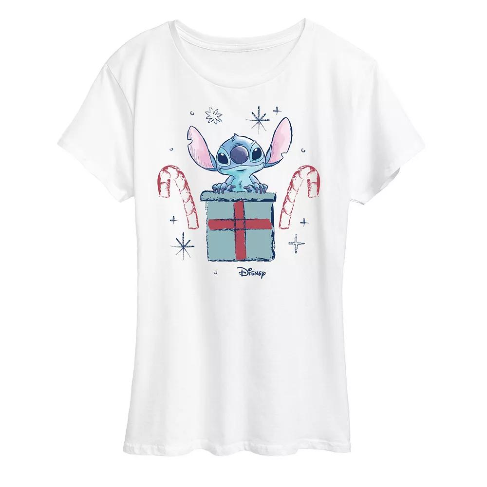 Disney's Lilo and Stitch Women's Candy Canes Graphic Tee,  Product Image