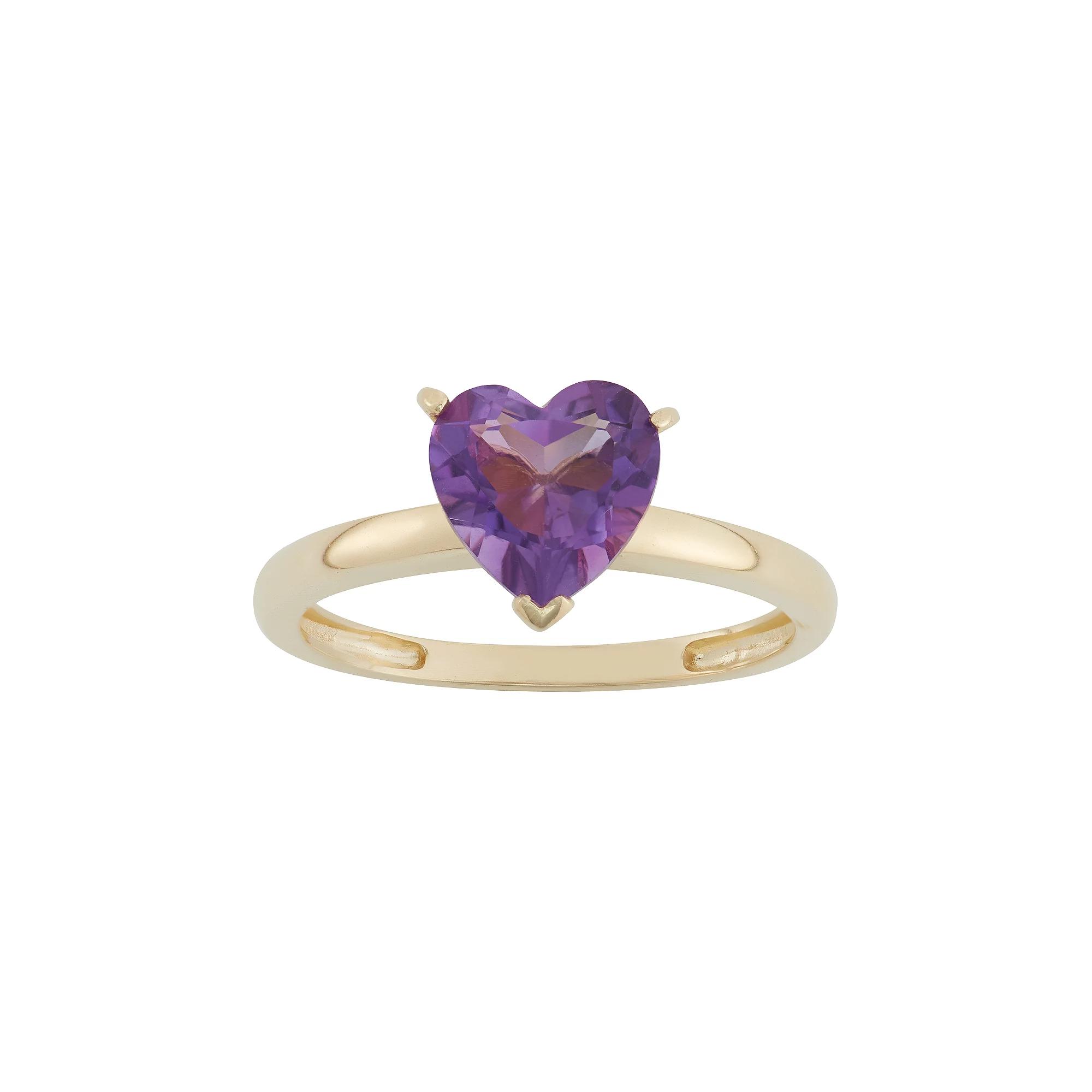 Designs by Gioelli Amethyst 10k Gold Heart Ring, Women's, Size: 9, Purple Product Image