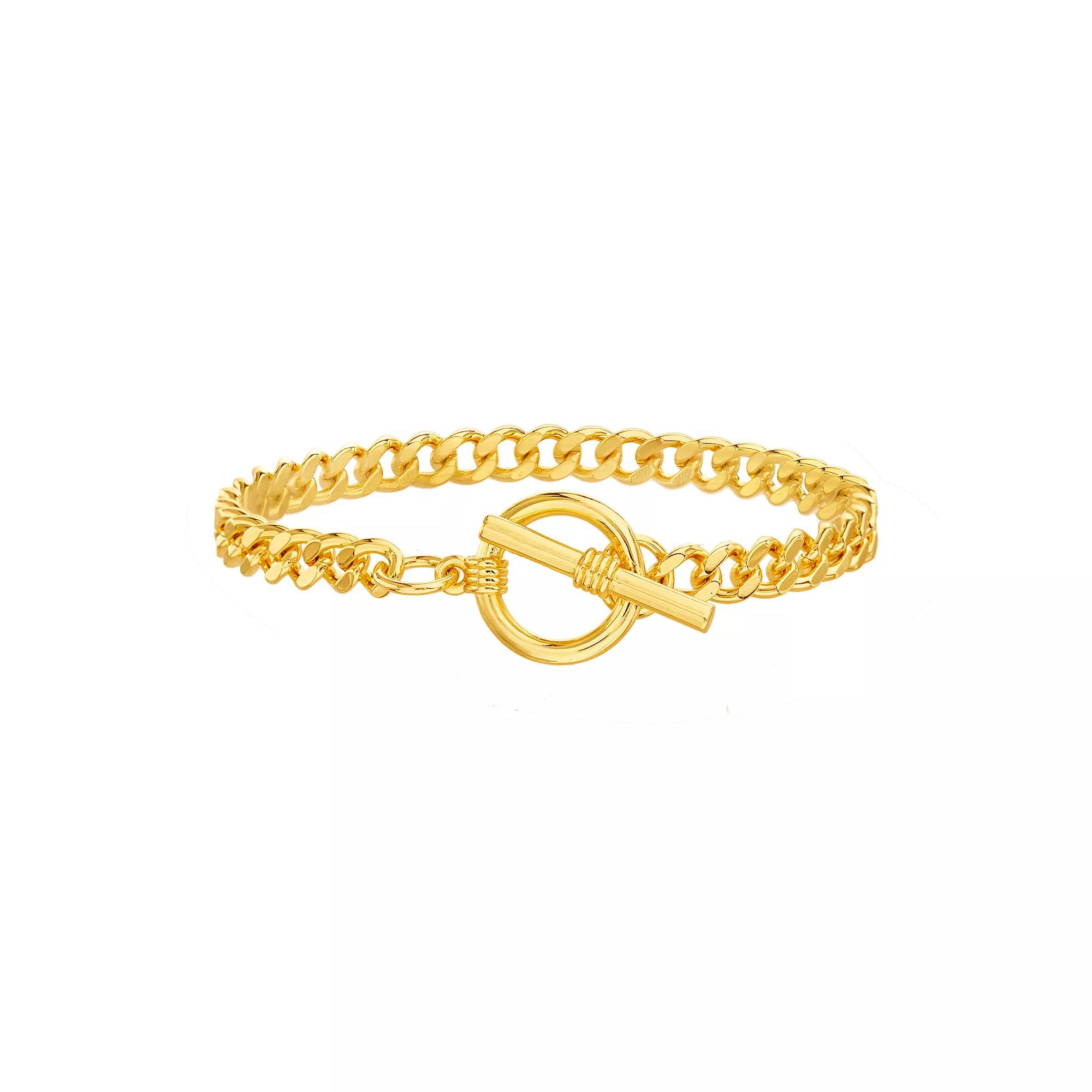 Paige Harper 14k Gold Plated Curb Chain Bracelet, Womens Gold Tone Product Image