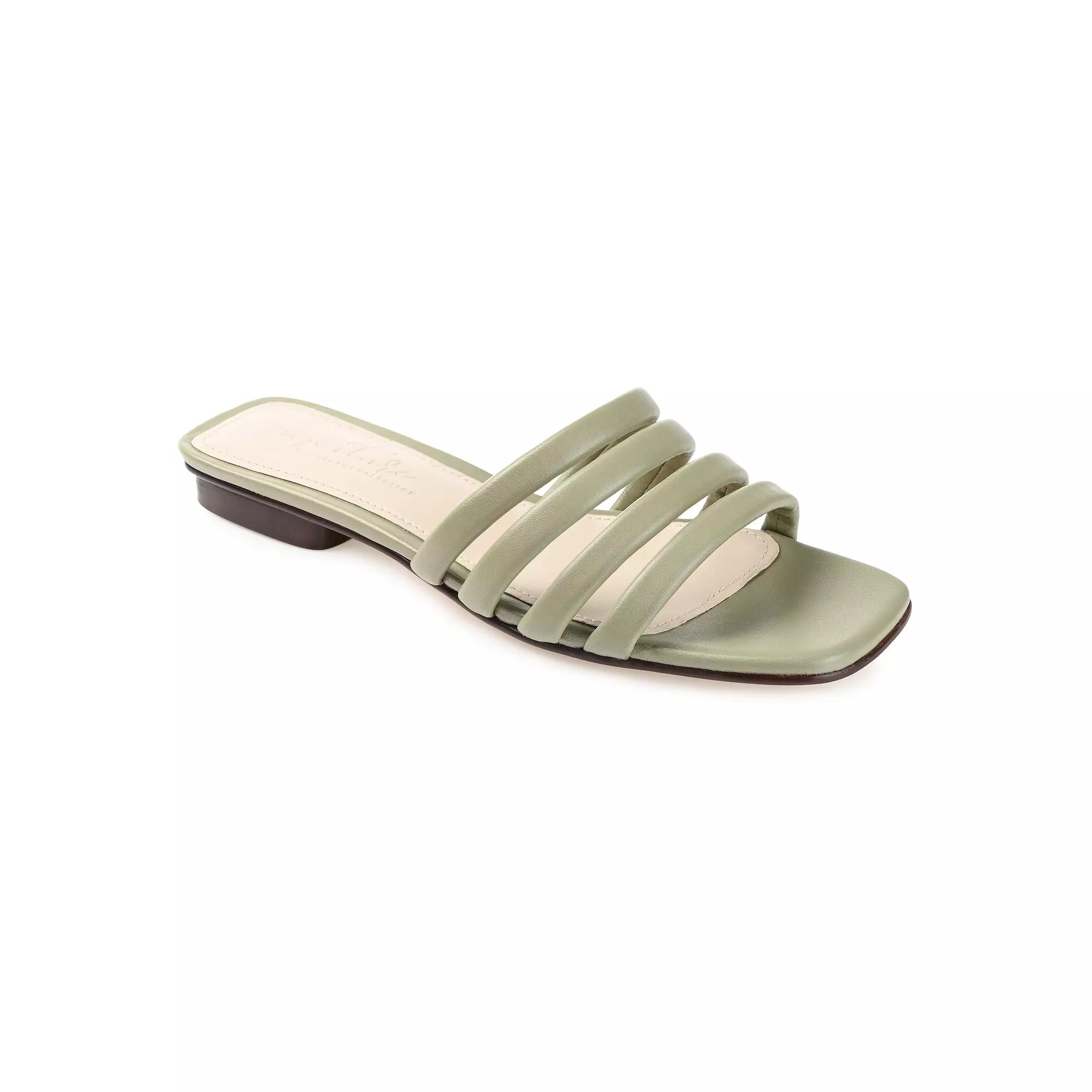 Journee Cendi Women's Leather Slide Sandals,  Product Image