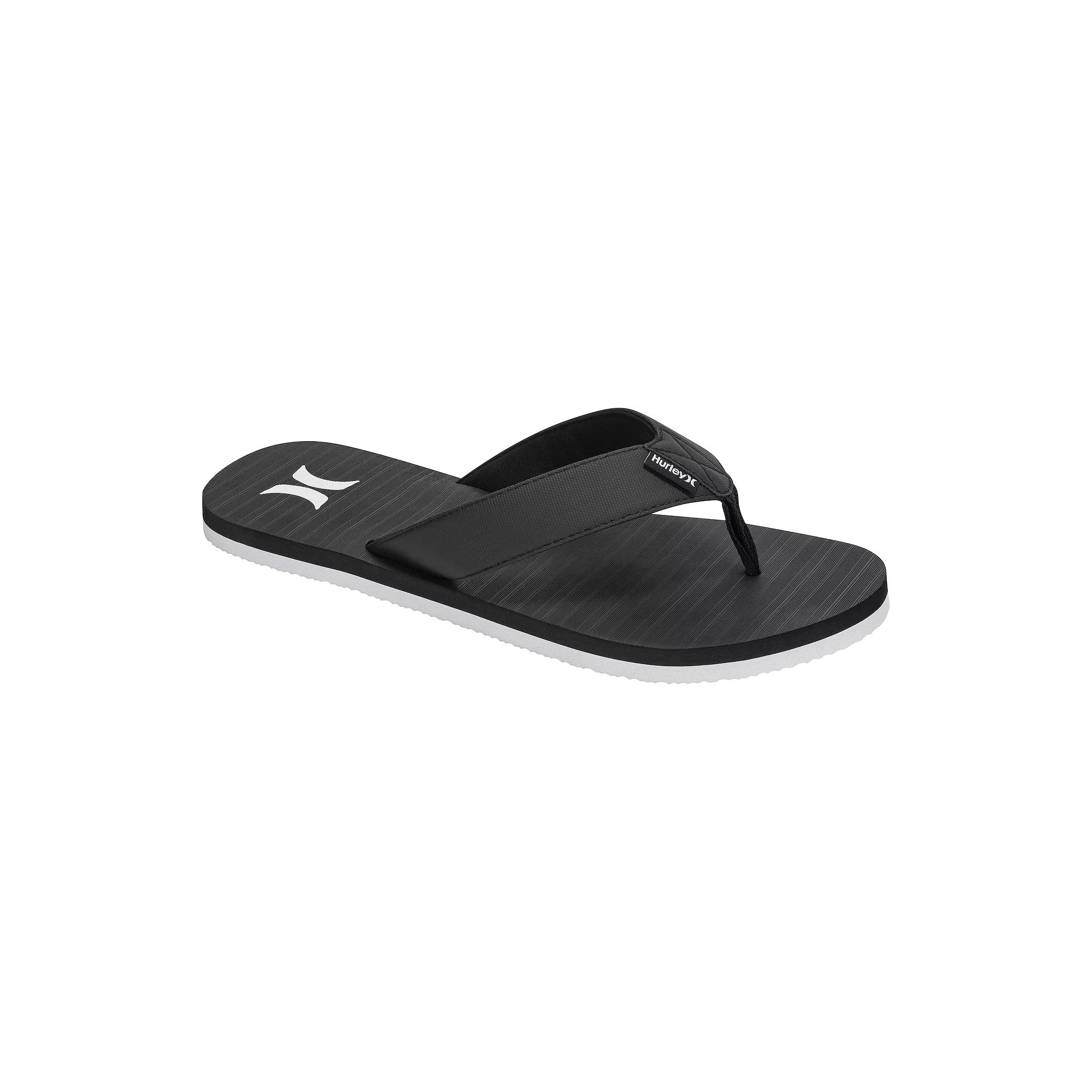 Hurley Layback Men's Flip Flop Sandals, Size: 8, Black White Product Image