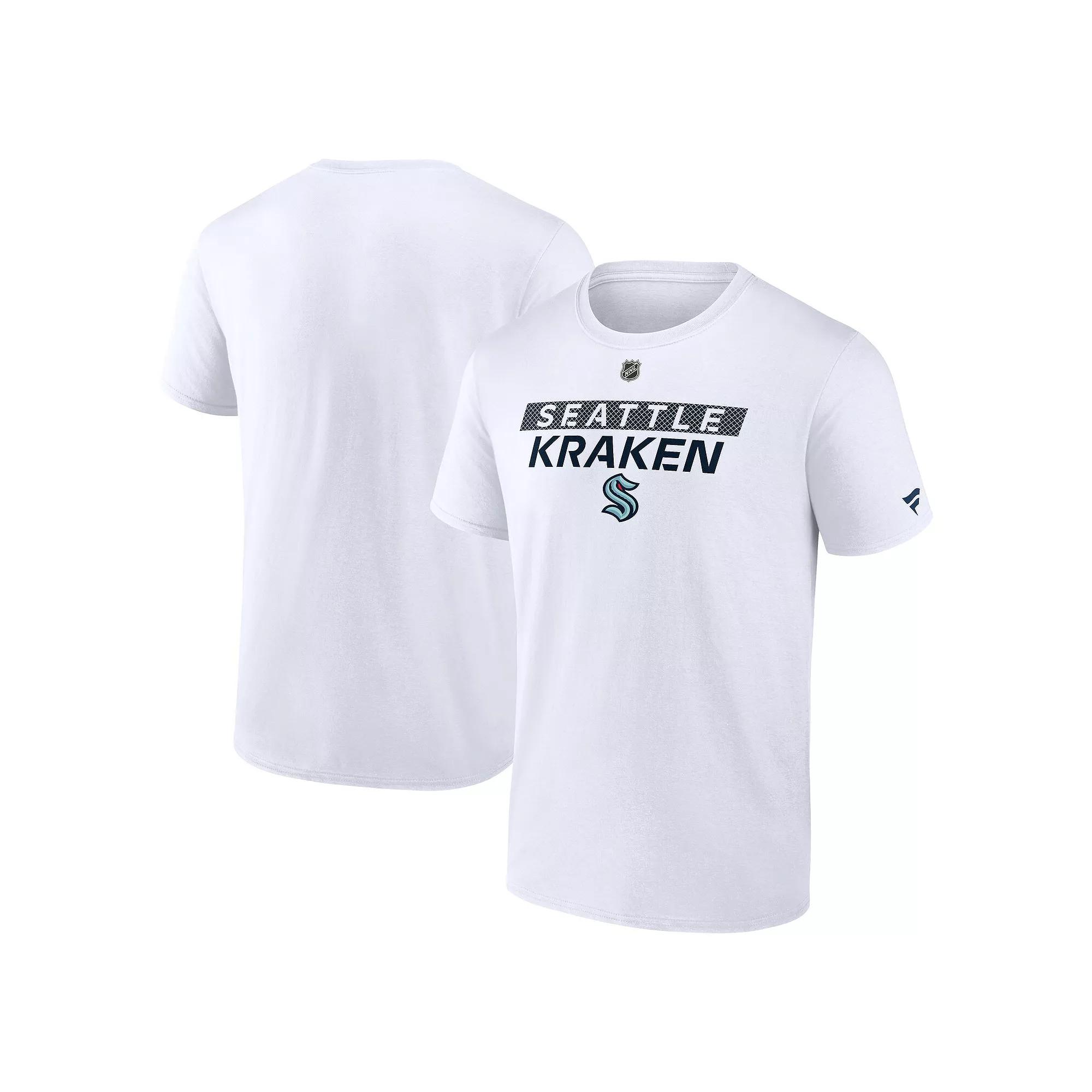 Men's Fanatics White Seattle Kraken Authentic Pro Core Primary T-Shirt,  Product Image