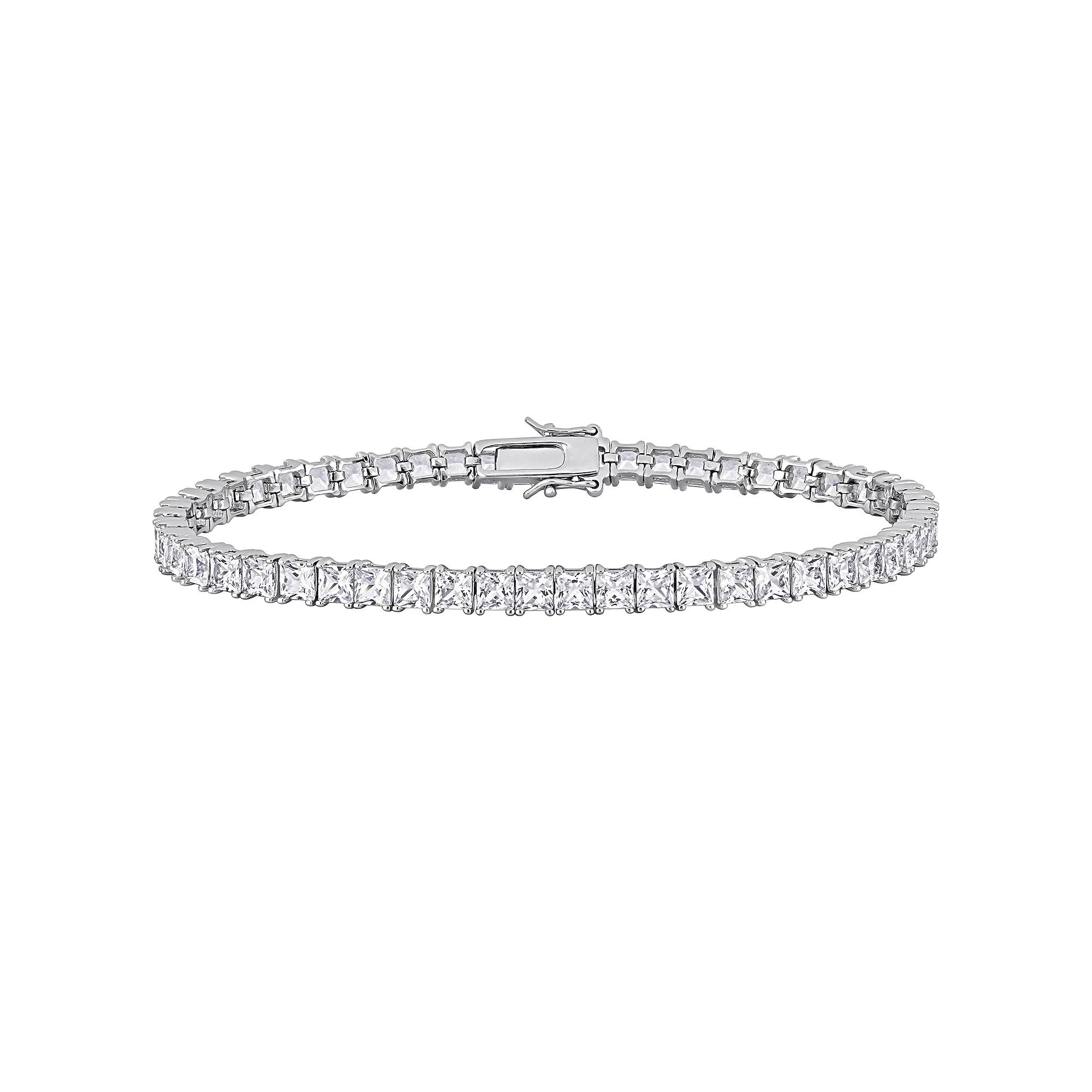 Men's Stella Grace Sterling Silver Lab-Created White Sapphire Tennis Bracelet,  Product Image