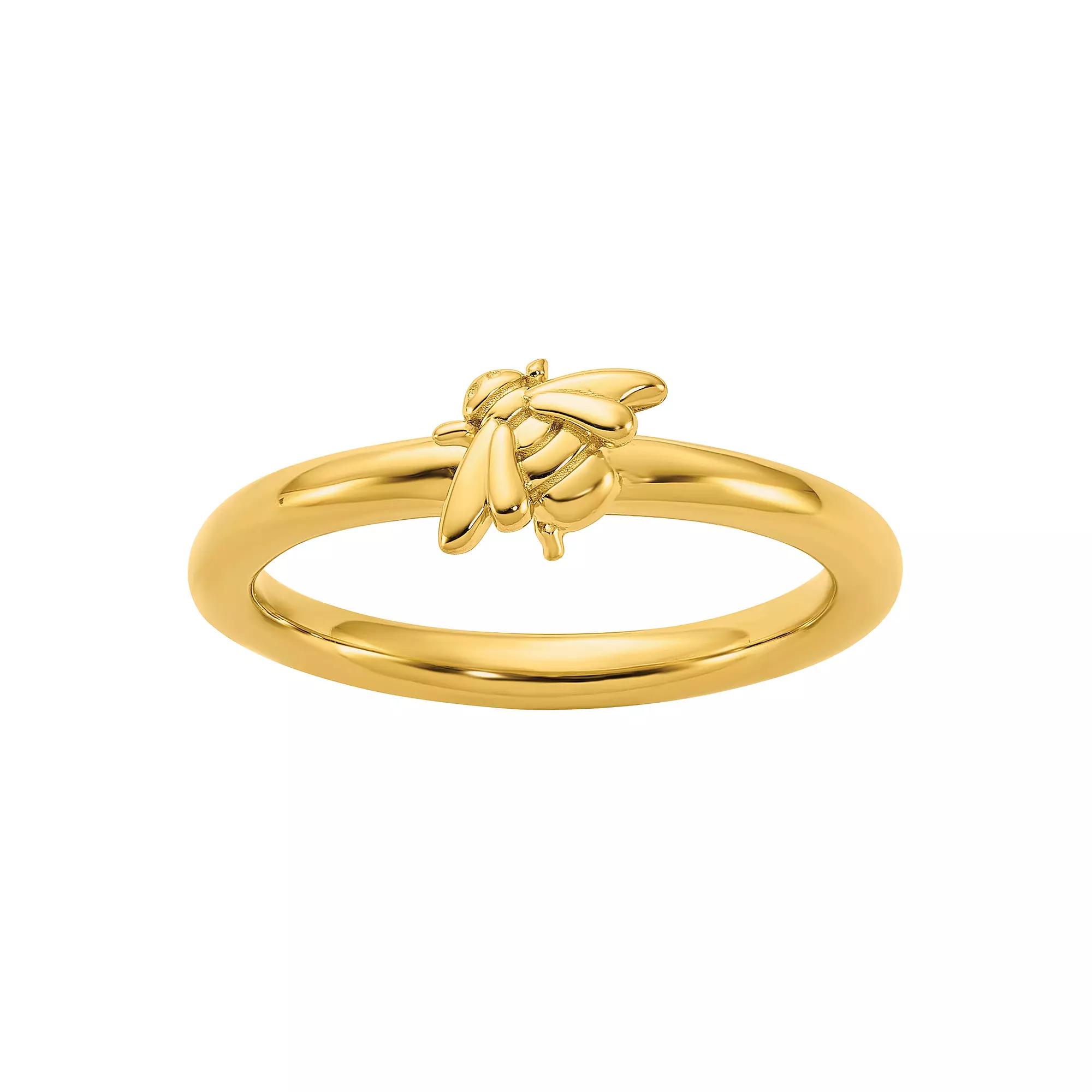 Stacks & Stones Sterling Silver Stackable Gold-Plated Bee Ring, Womens Gold Tone Product Image