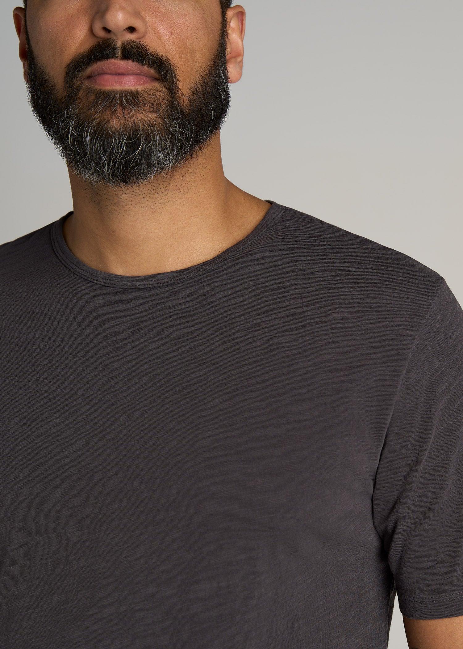 REGULAR-FIT Slub Tee for Tall Men in Charcoal Male Product Image