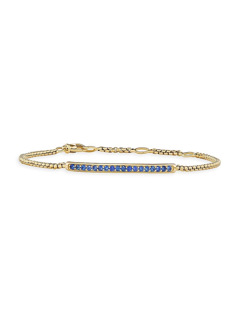 Womens Petite Pav Bar Bracelet in 18K Yellow Gold Product Image