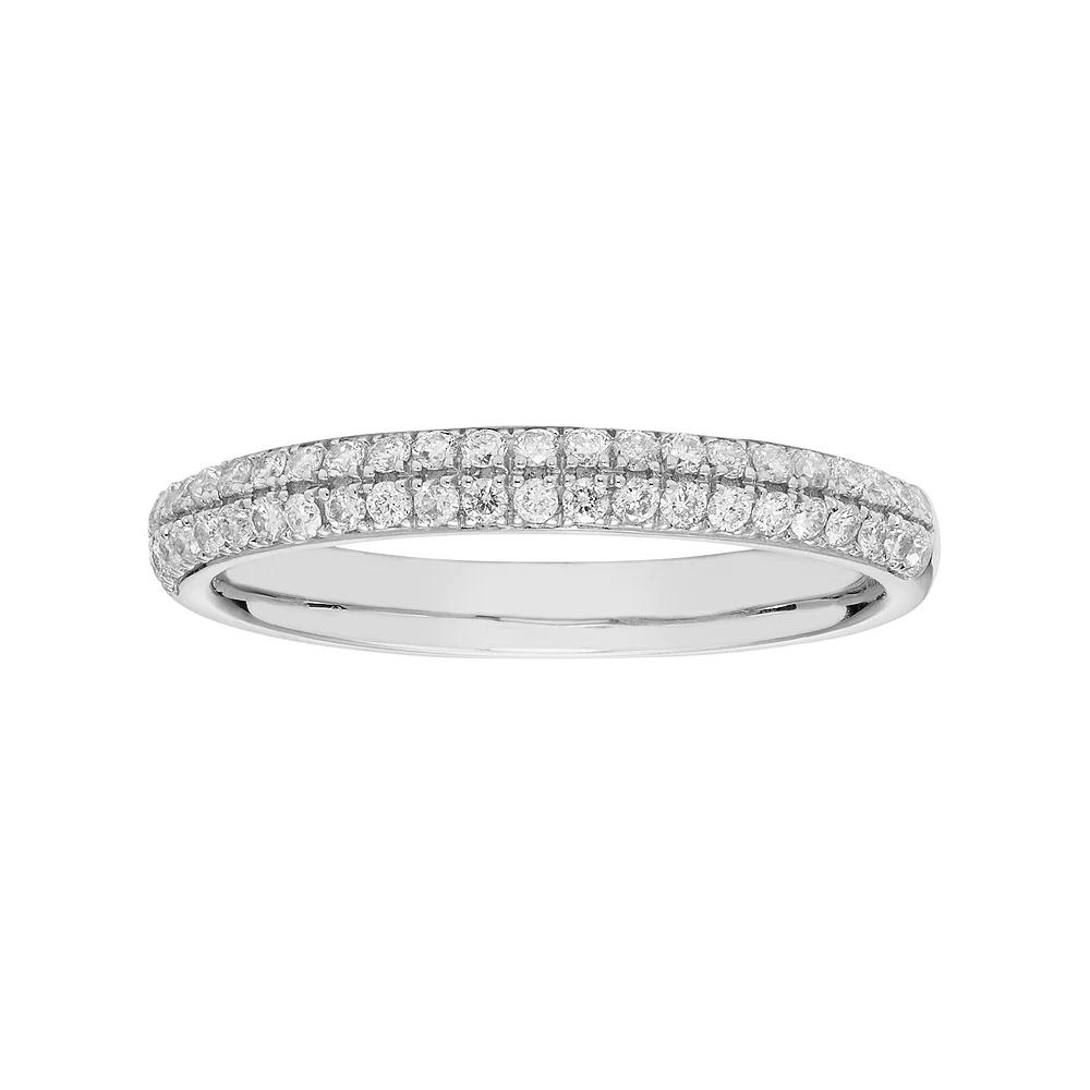 10k Gold 1/3 Carat T.W. Diamond Pave Wedding Ring, Women's, Size: 7, White Product Image
