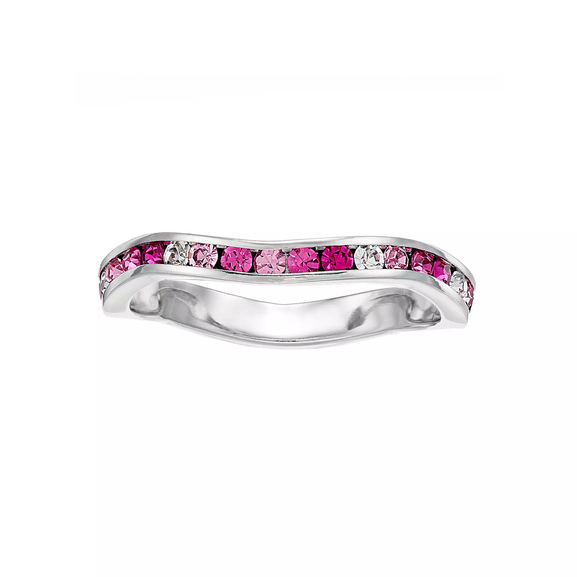 Traditions Jewelry Company Multicolor Crystal Wave Ring, Womens Pink Team Product Image