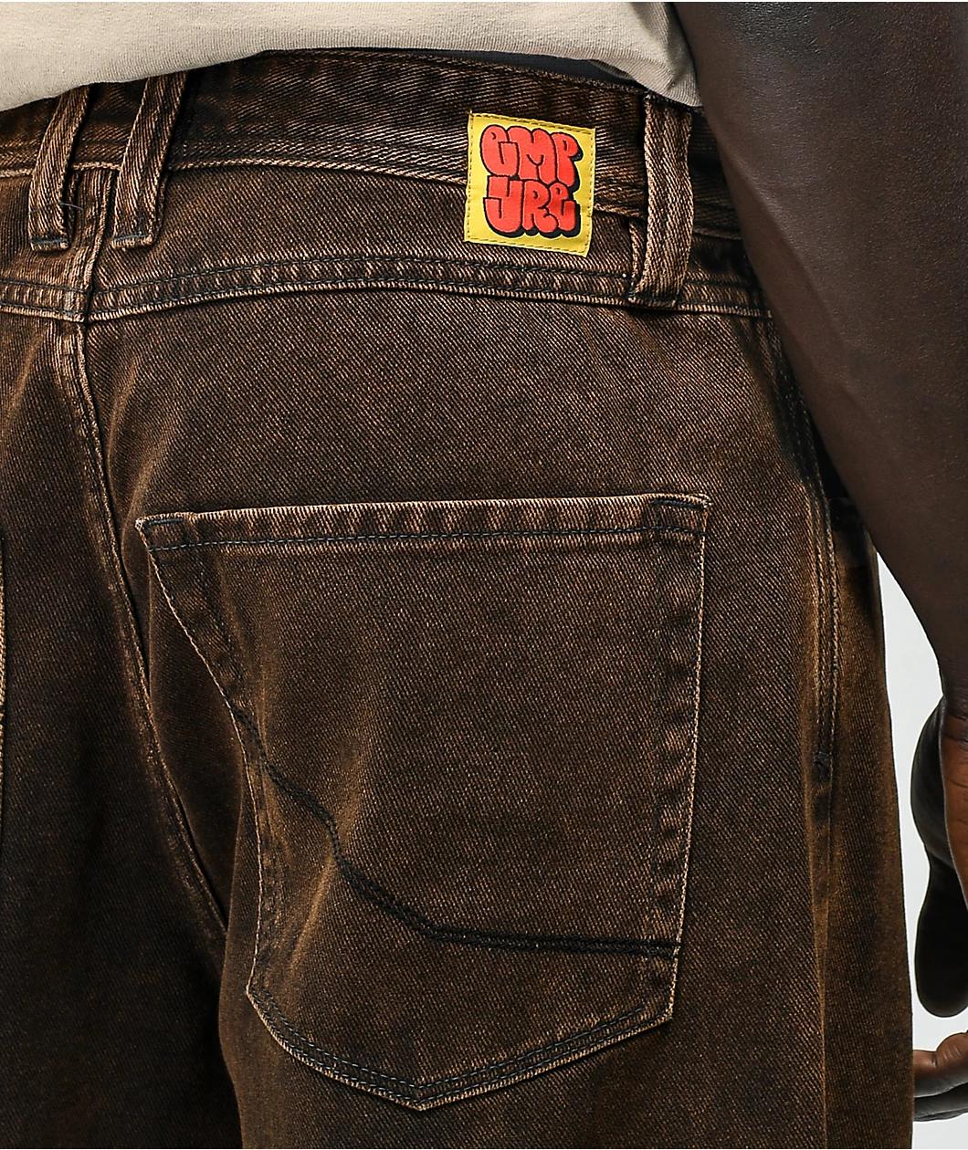 Empyre Loose Fit Brown Wash Denim Skate Jeans Product Image