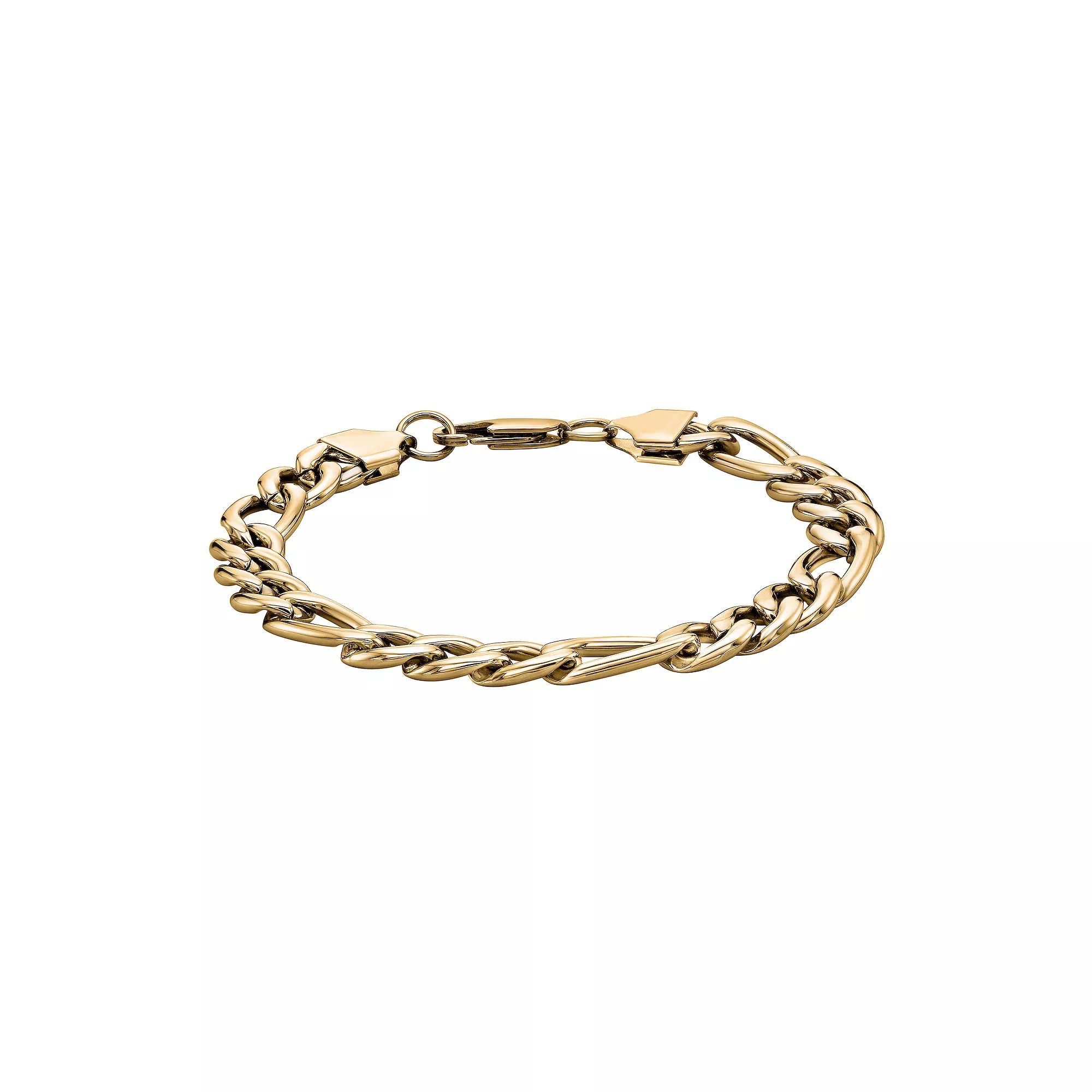 Men's LYNX Figaro Chain Bracelet, Size: 9", Gold Tone Product Image