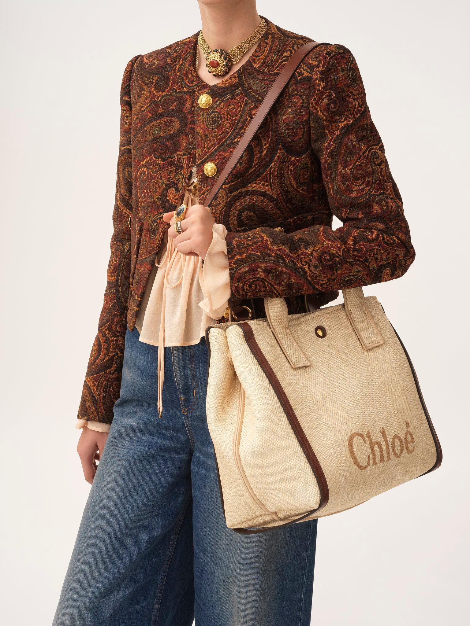 Chloé Carry tote bag in raffia-effect fibers Product Image