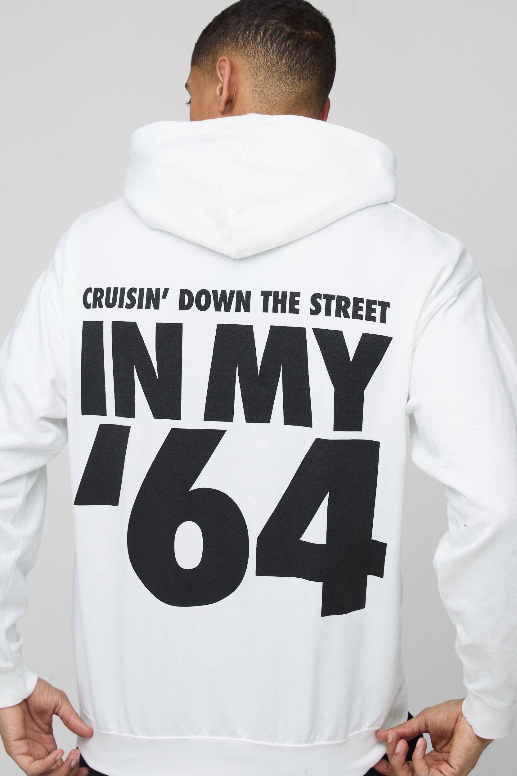 Oversized Eazy E Face License Print Hoodie | boohooMAN USA Product Image