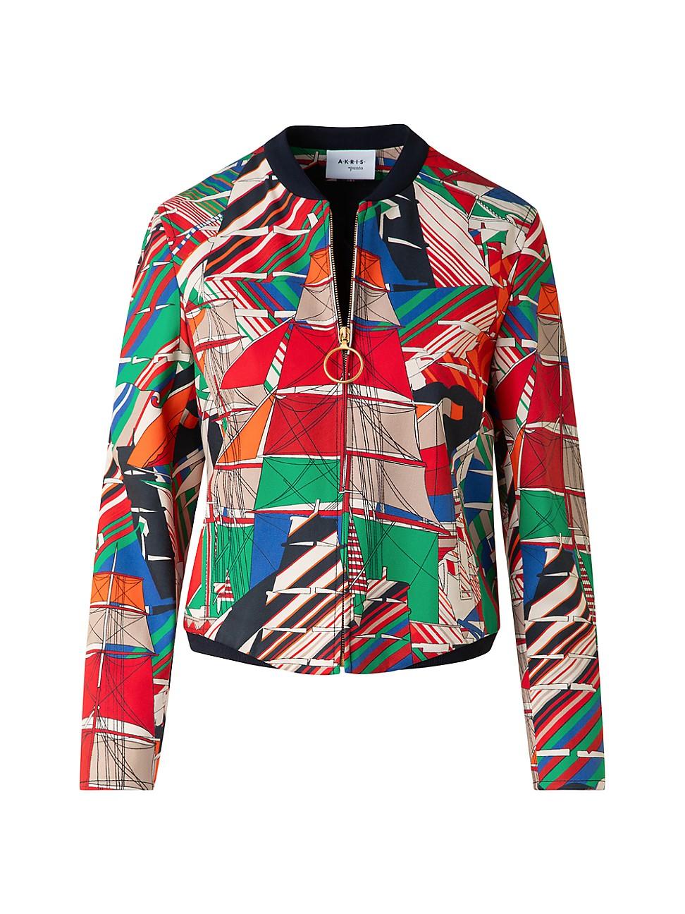 Womens Sail Print Bomber Jacket Product Image