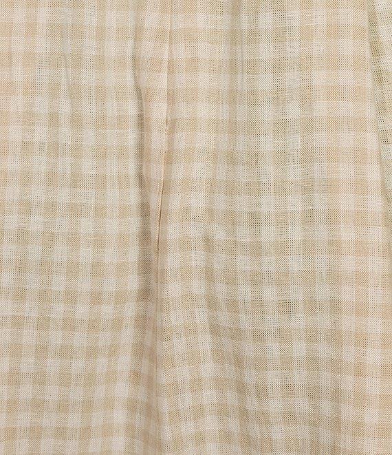 Donna Karan V-Neck Belted Gingham A-Line Midi Dress Product Image