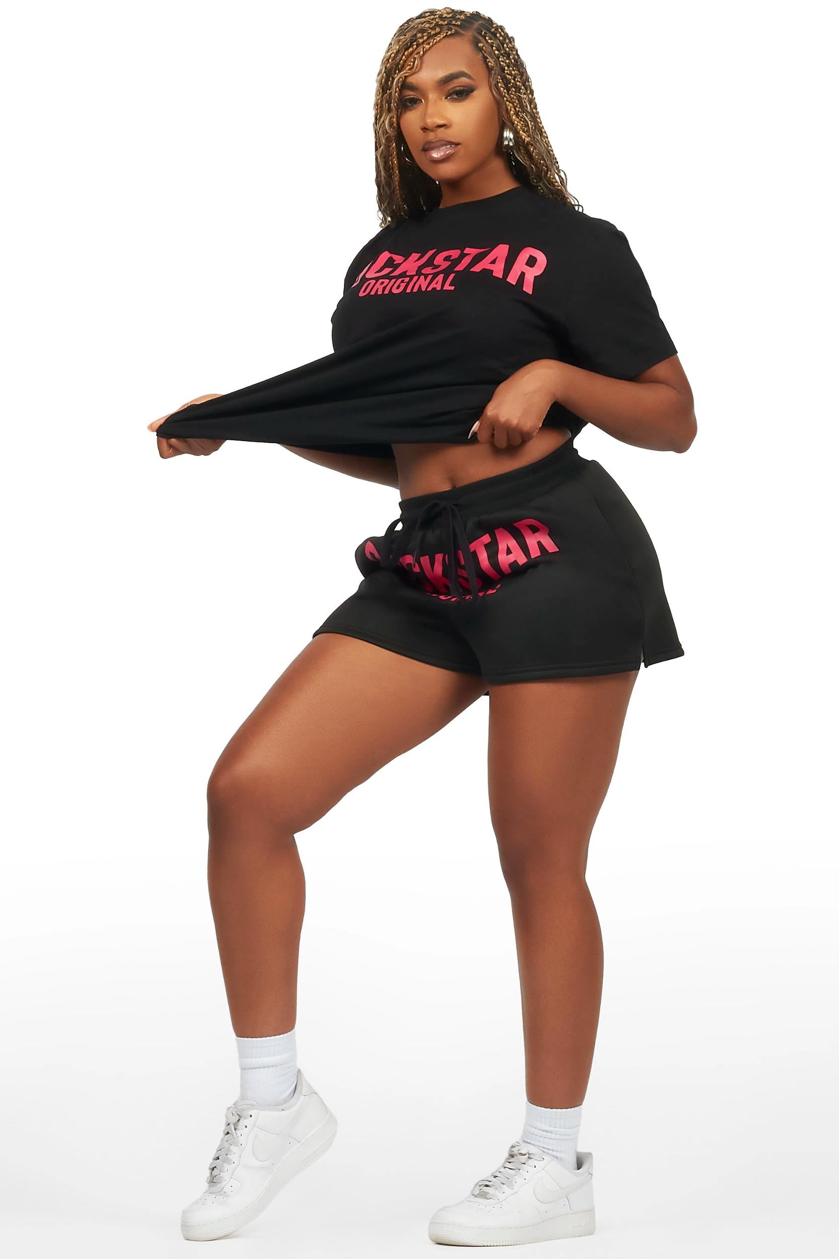 Sabrina Black T-Shirt Short Set Female Product Image