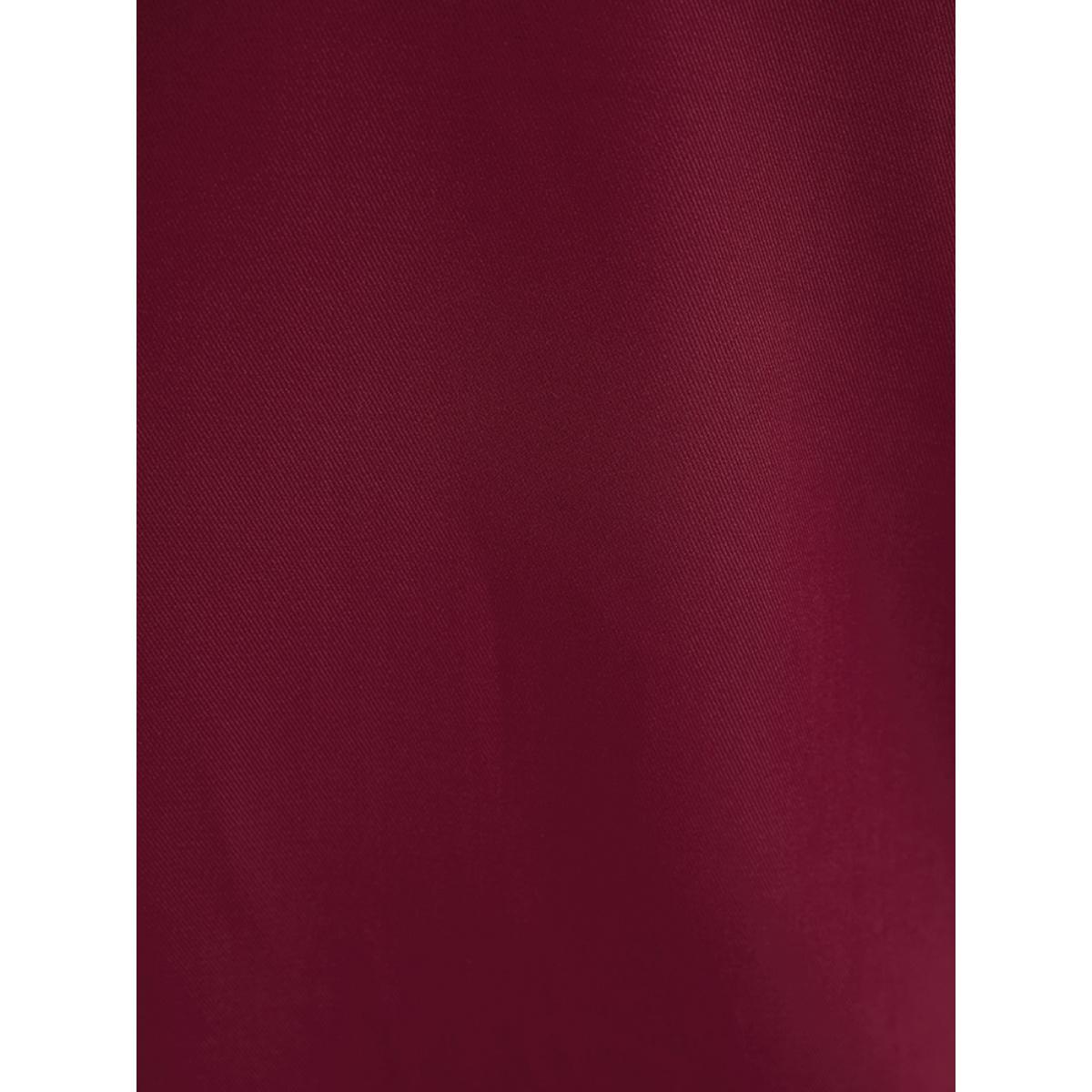 Plus Size Scarlet Solid Round Neck Button Detail Blouse Women Elegant Long Sleeve Round Neck Dailywear Blouses BloomChic 12/L Product Image