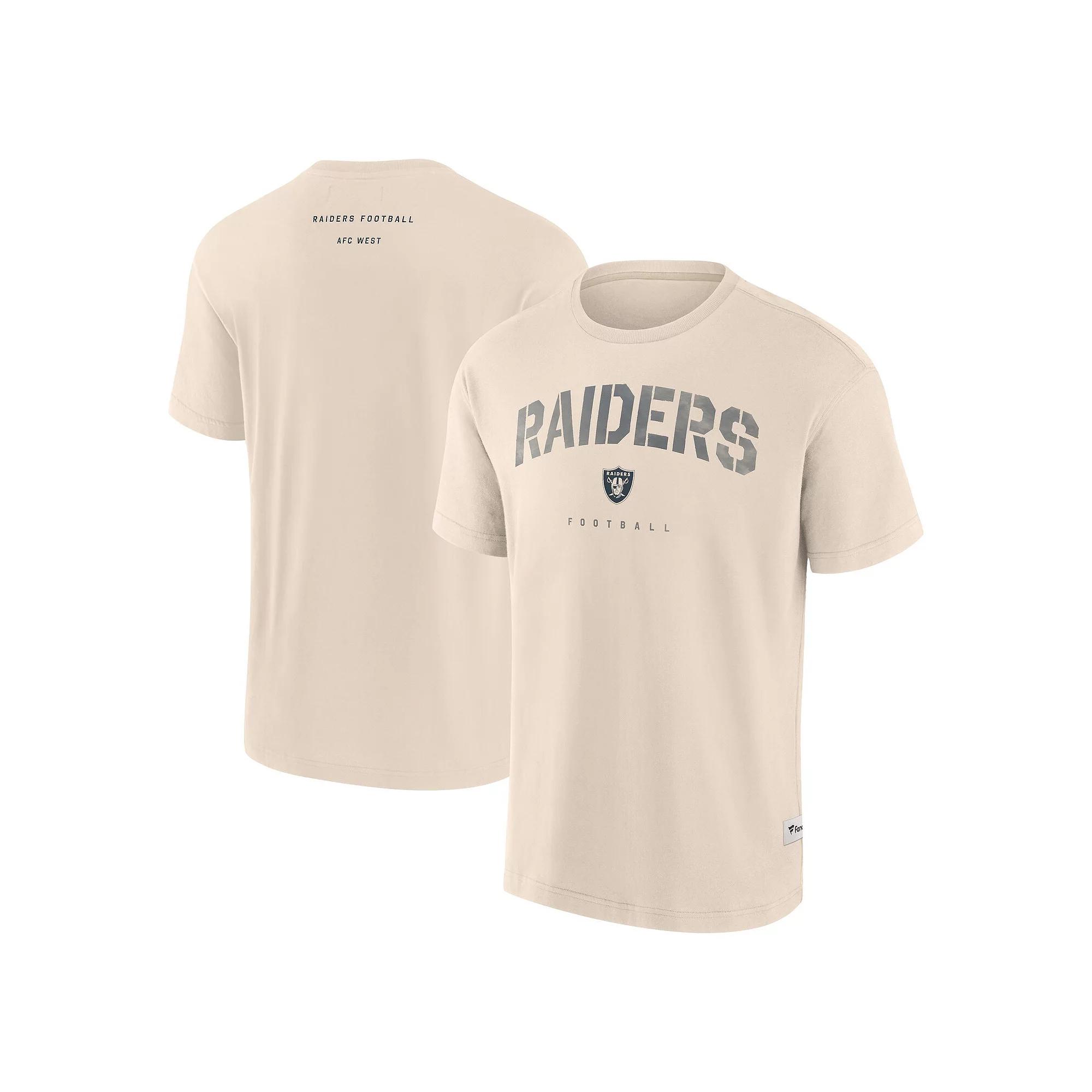 Men's Fanatics Cream Las Vegas Raiders Elements Weathered Tonal Future Ground T-Shirt,  Product Image